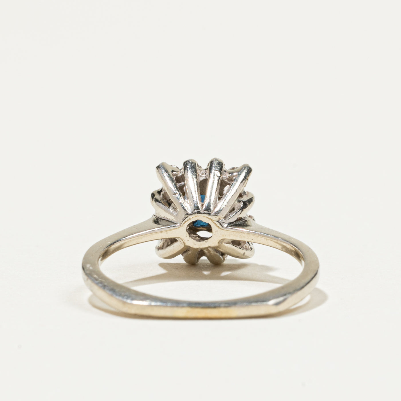 High Set Sapphire & Diamond Petal Ring | 0.50ct, 0.30ctw | SZ 5