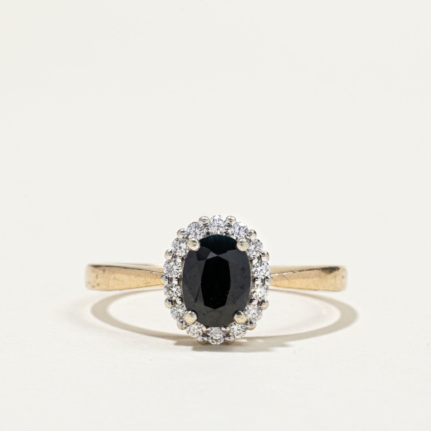 Oval Cut Sapphire & Diamond Halo Ring | 1.65ct, 0.26ctw | SZ 12
