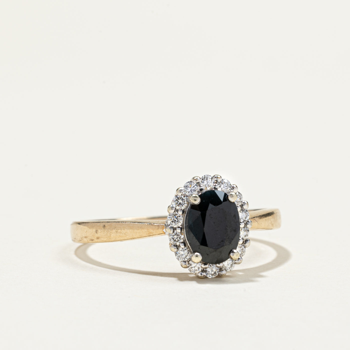 Oval Cut Sapphire & Diamond Halo Ring | 1.65ct, 0.26ctw | SZ 12