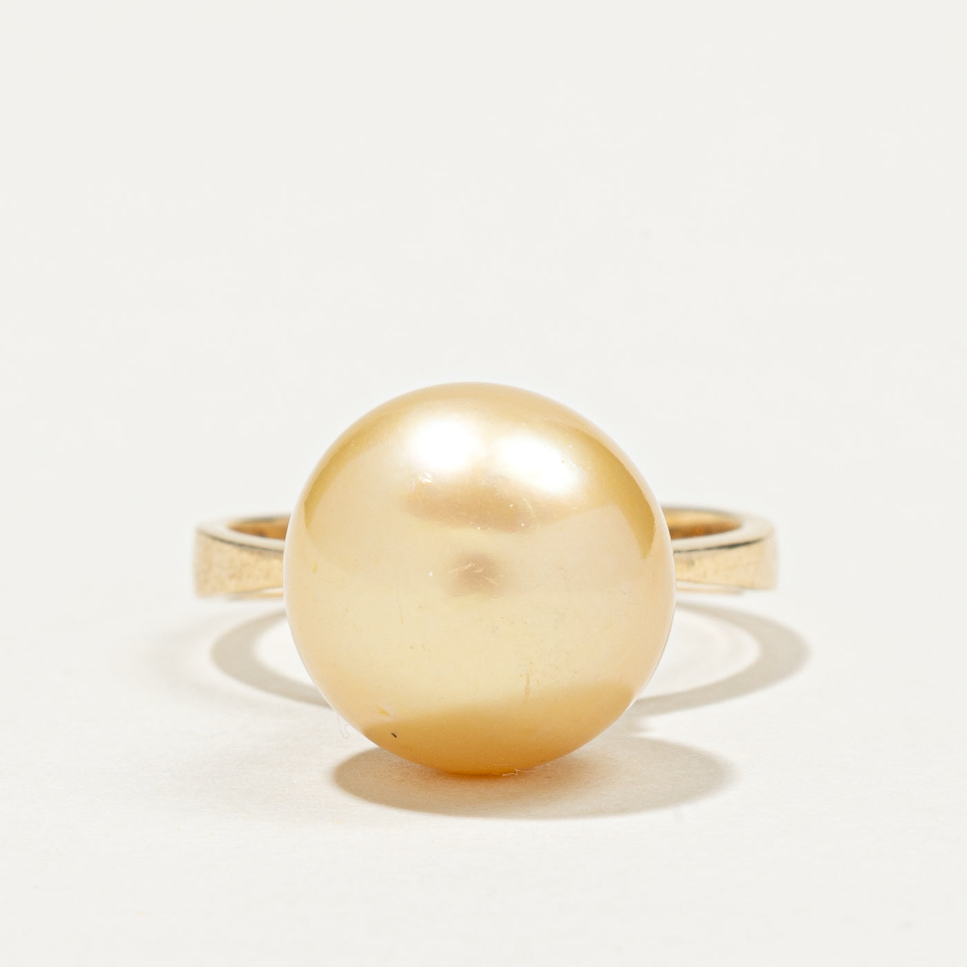 Golden South Sea Pearl & Diamond Ring | 0.12ctw | SZ 5.5