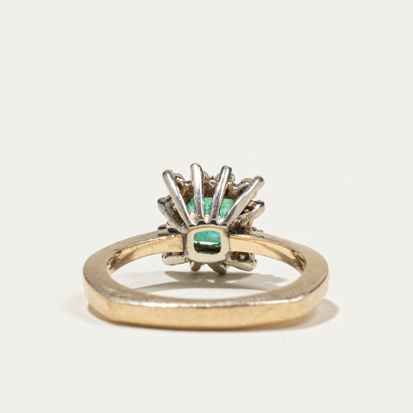 Emerald & Diamond Petal Ring | 0.54ct, 0.22ctw | SZ 5.75