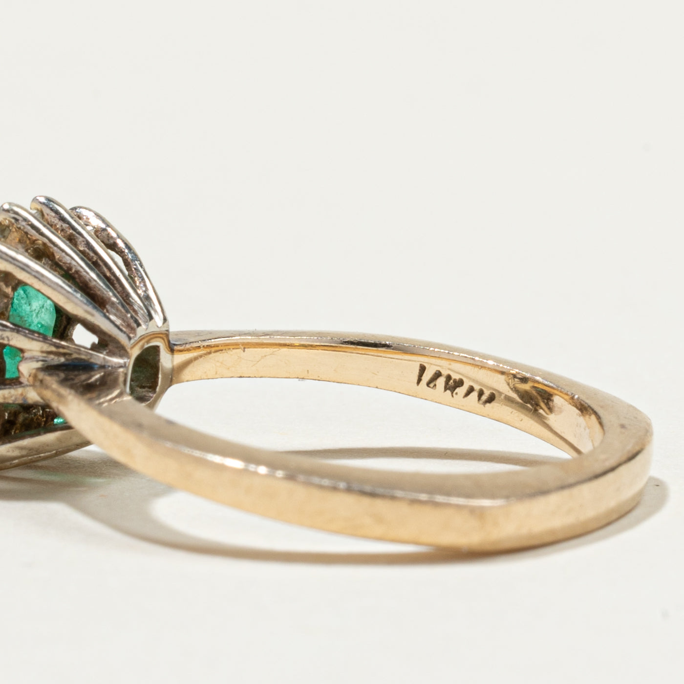 Emerald & Diamond Petal Ring | 0.54ct, 0.22ctw | SZ 5.75