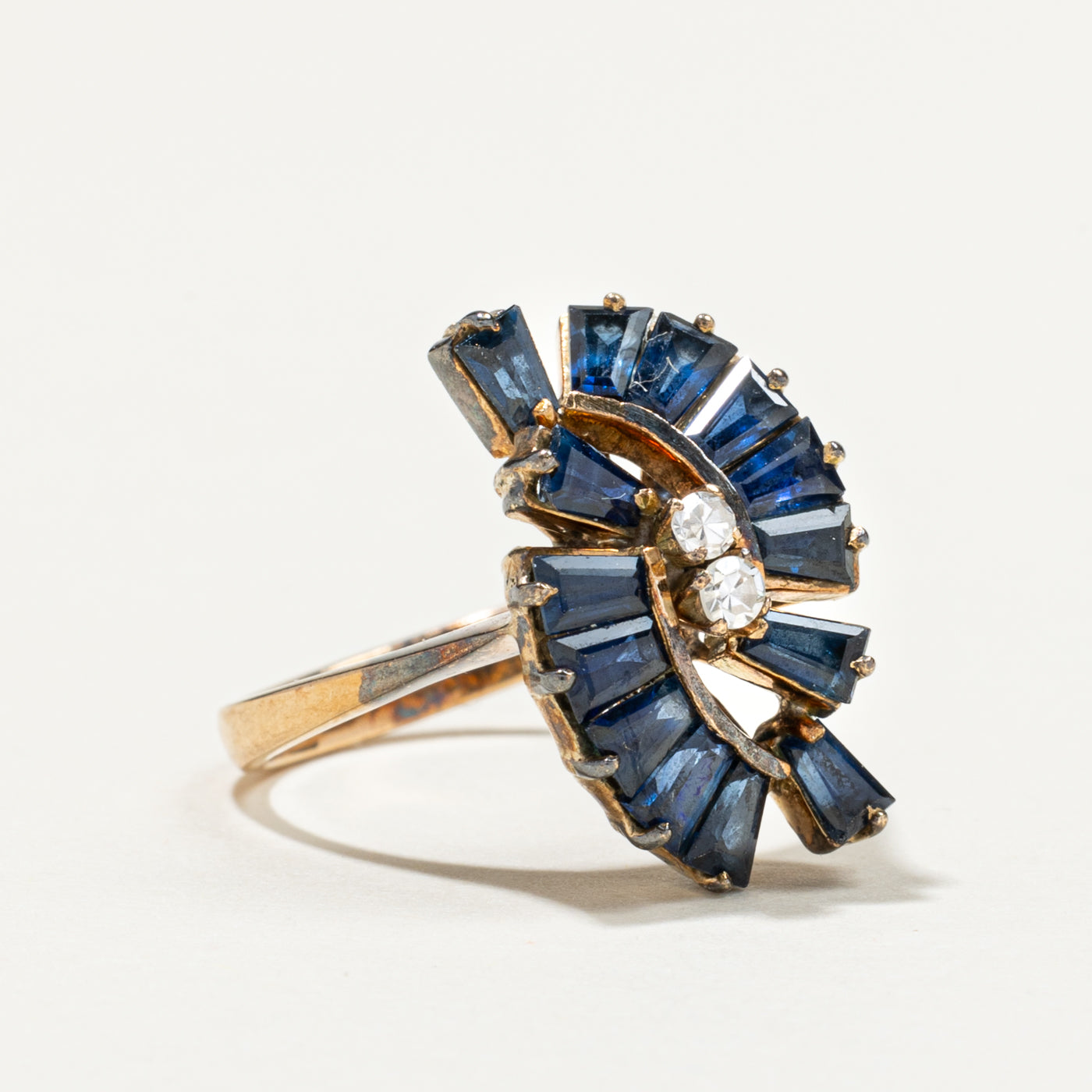 Sapphire & Diamond Cluster Cocktail Ring | 2.42ctw, 0.07ctw | SZ 6.5