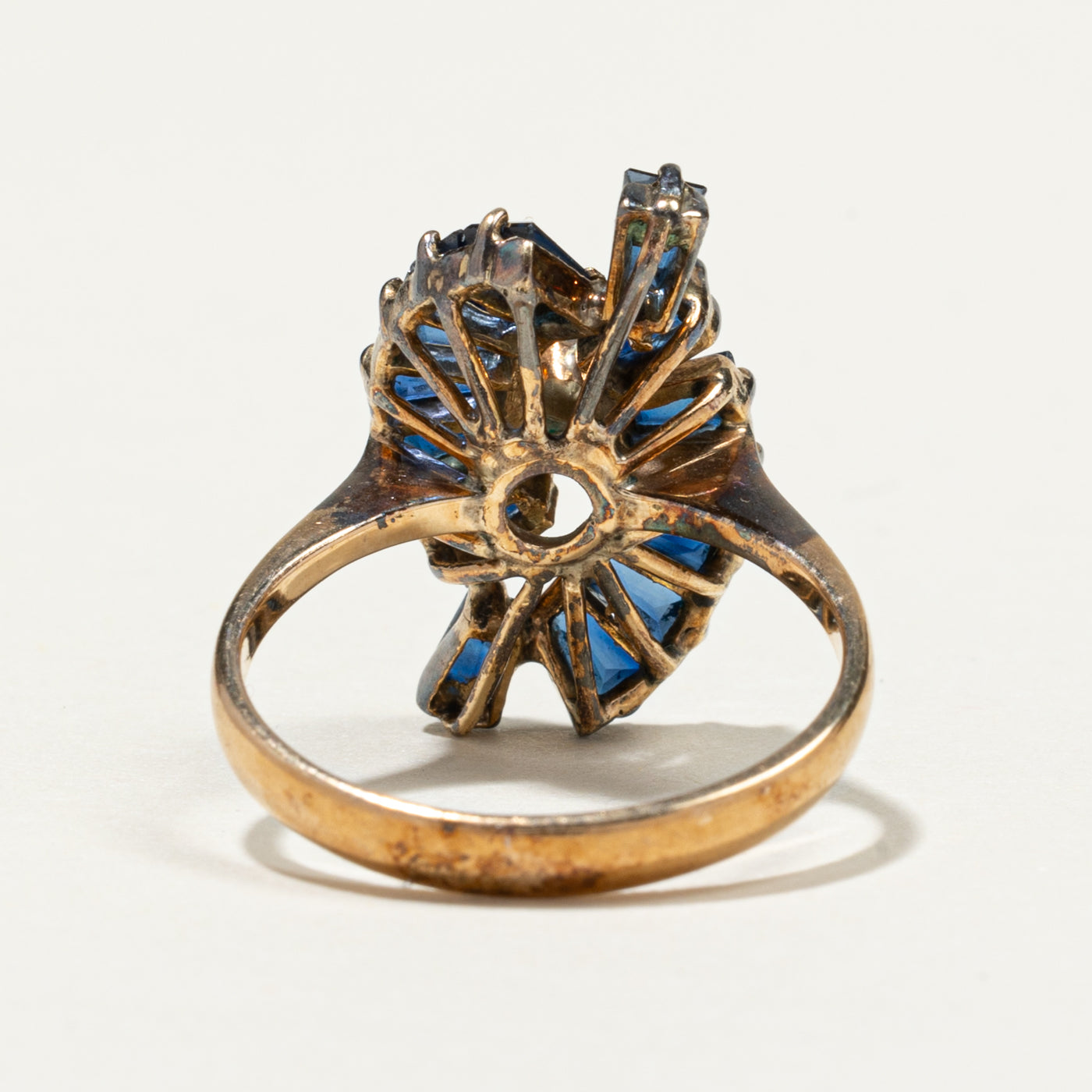 Sapphire & Diamond Cluster Cocktail Ring | 2.42ctw, 0.07ctw | SZ 6.5