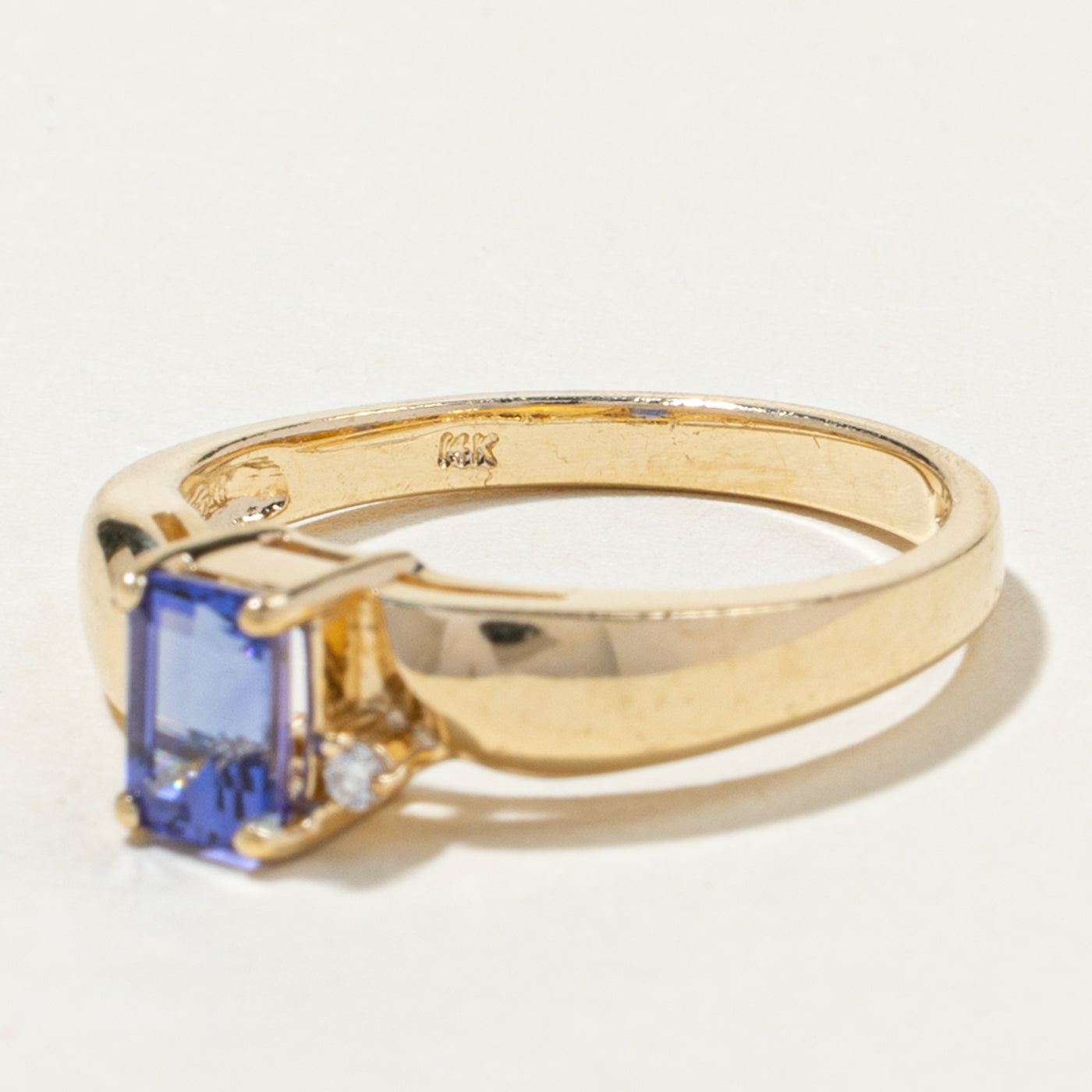 Emerald Cut Tanzanite & Diamond Ring | 0.85ct, 0.03ctw | SZ 6.5