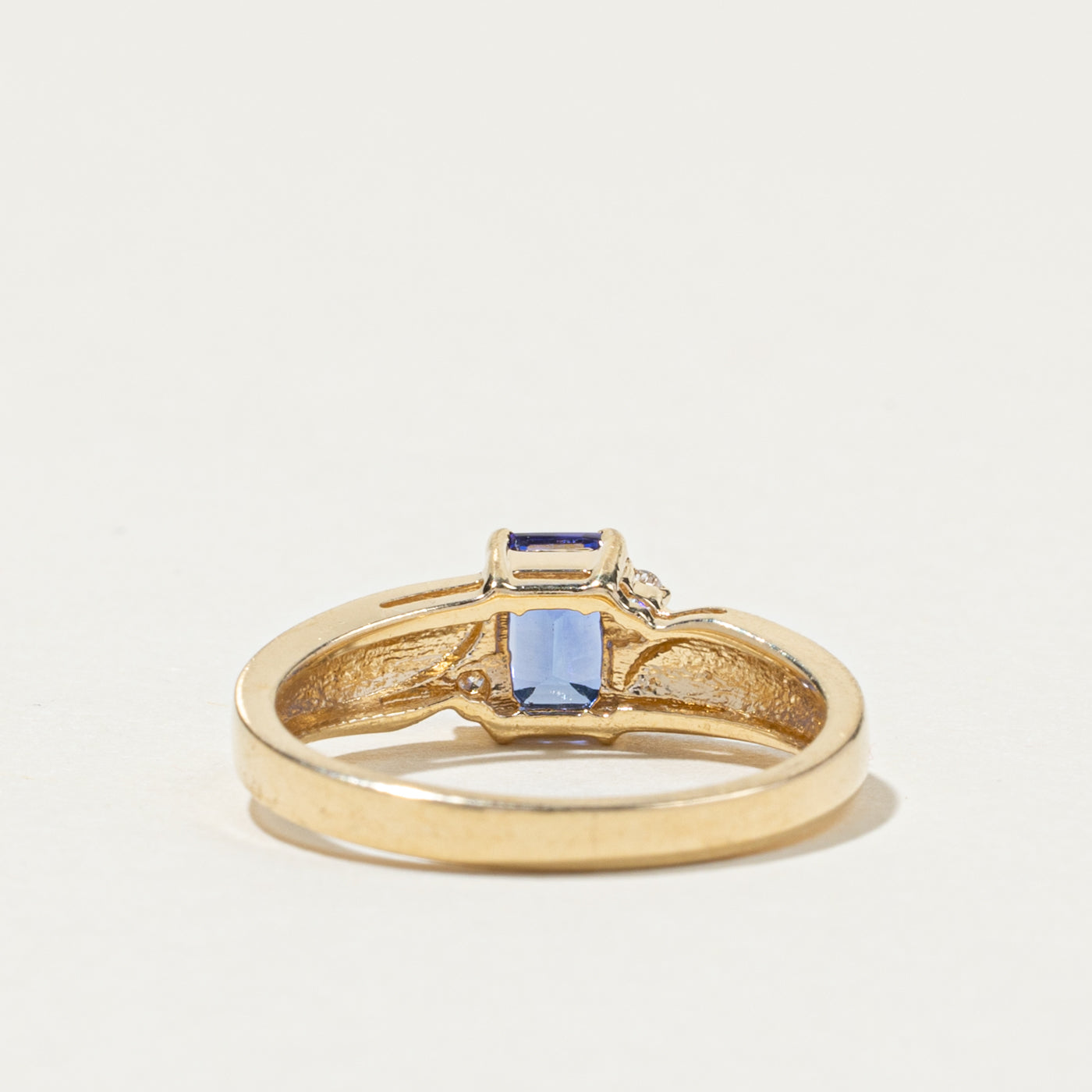 Emerald Cut Tanzanite & Diamond Ring | 0.85ct, 0.03ctw | SZ 6.5