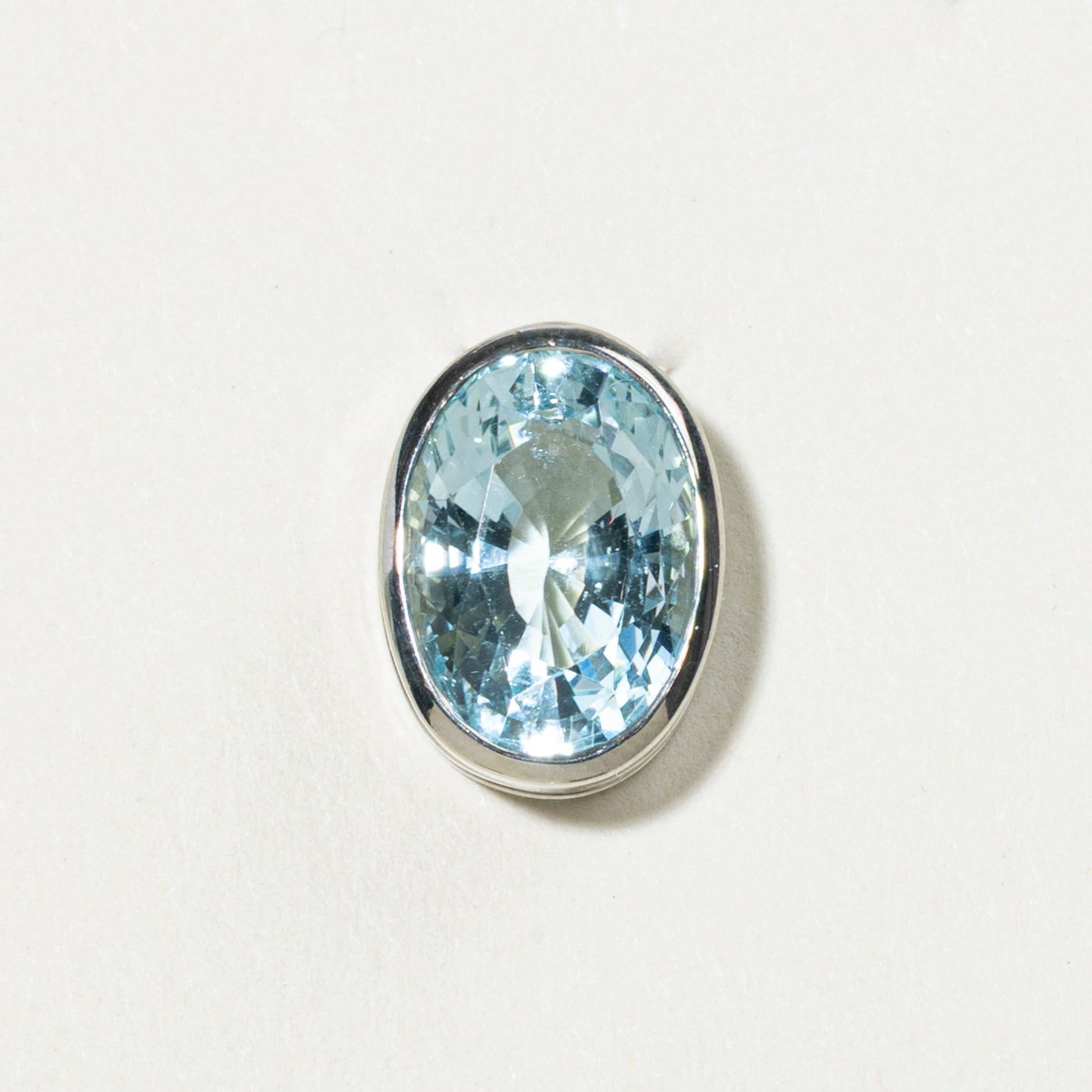 Oval Cut Bezel Set Aquamarine Pendant | 4.97ct