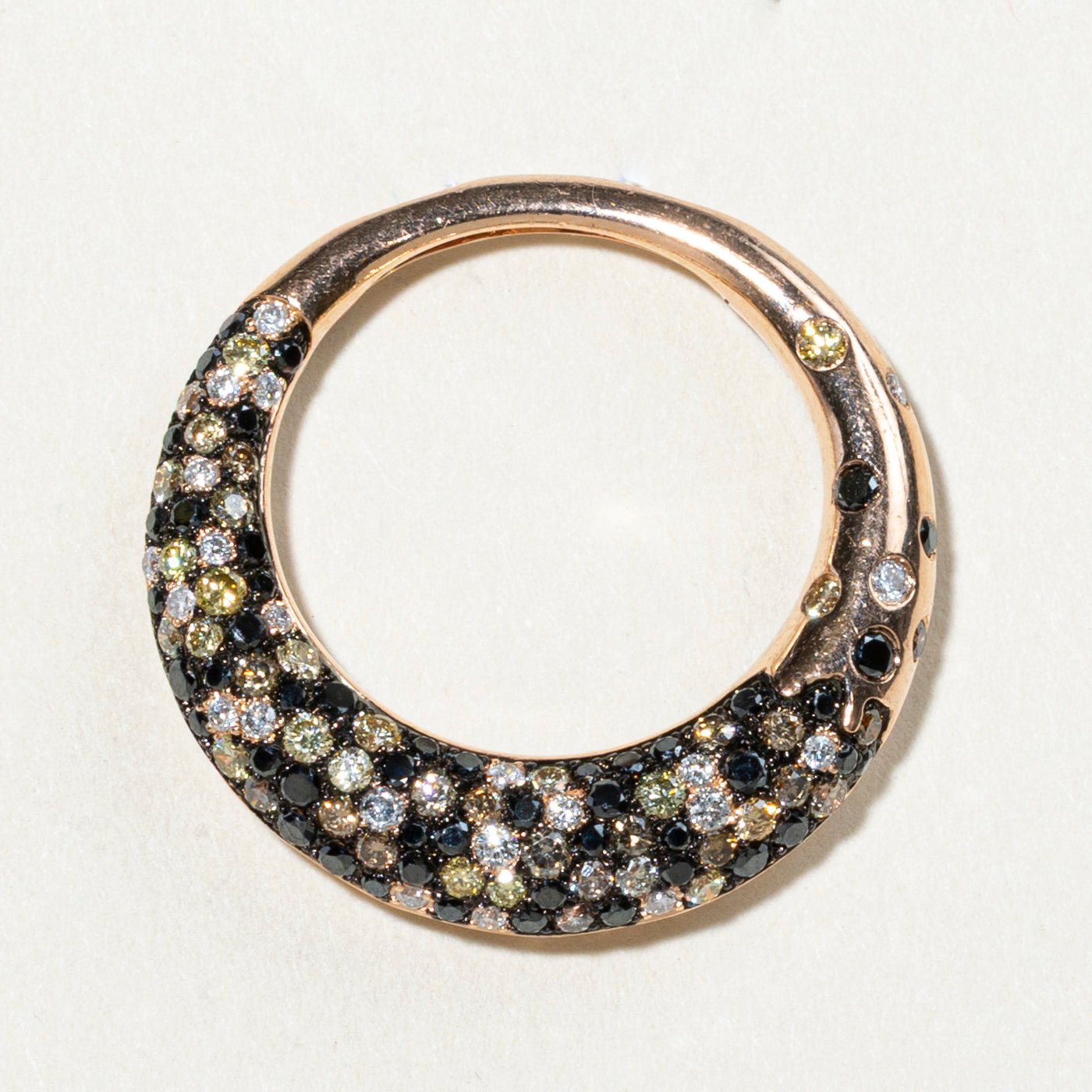 'Effy' Multi Coloured Diamond Circle Pendant | 1.76ctw