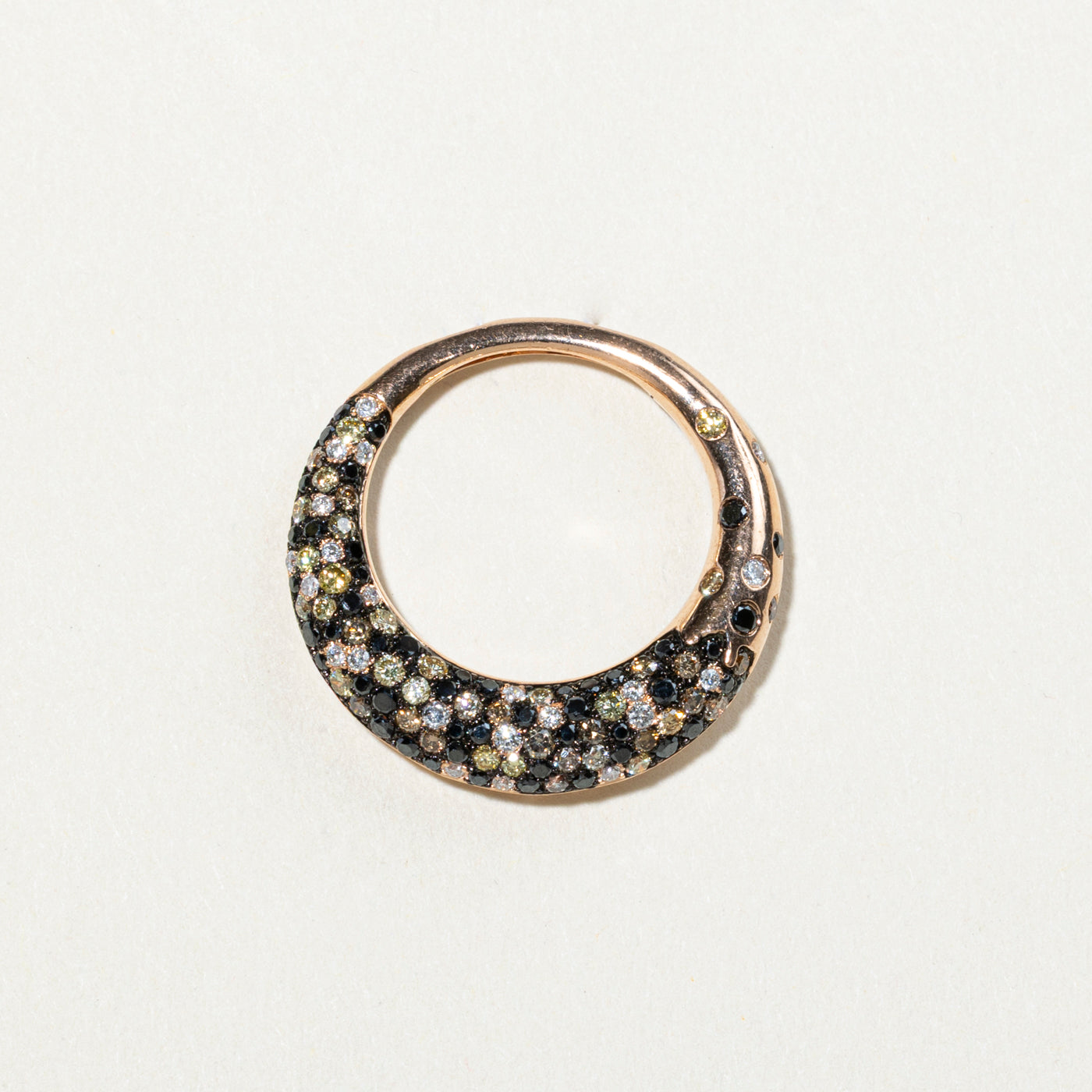 'Effy' Multi Coloured Diamond Circle Pendant | 1.76ctw