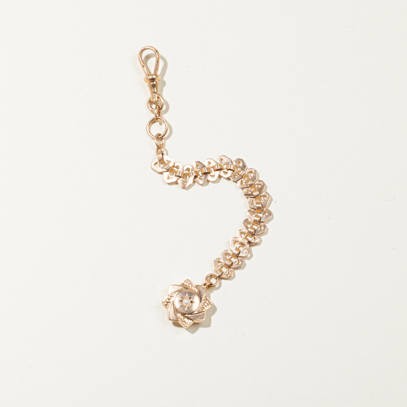 Victorian Era Vienna Hallmarked Dog Clip Watch Fob Chain | 2.2mm
