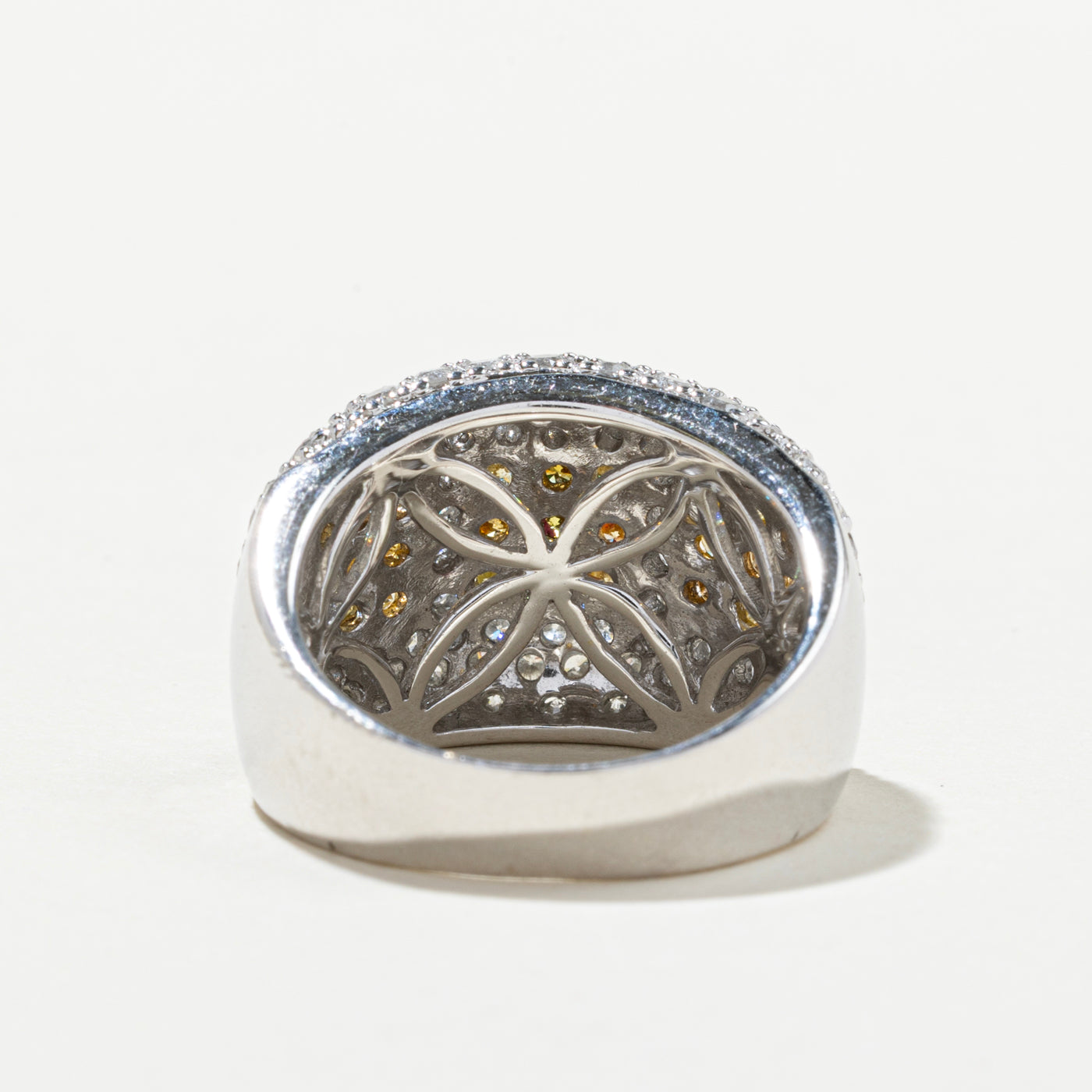 Fancy Yellow & White Diamond Grid Cocktail Ring | 2.09ctw | SZ 7