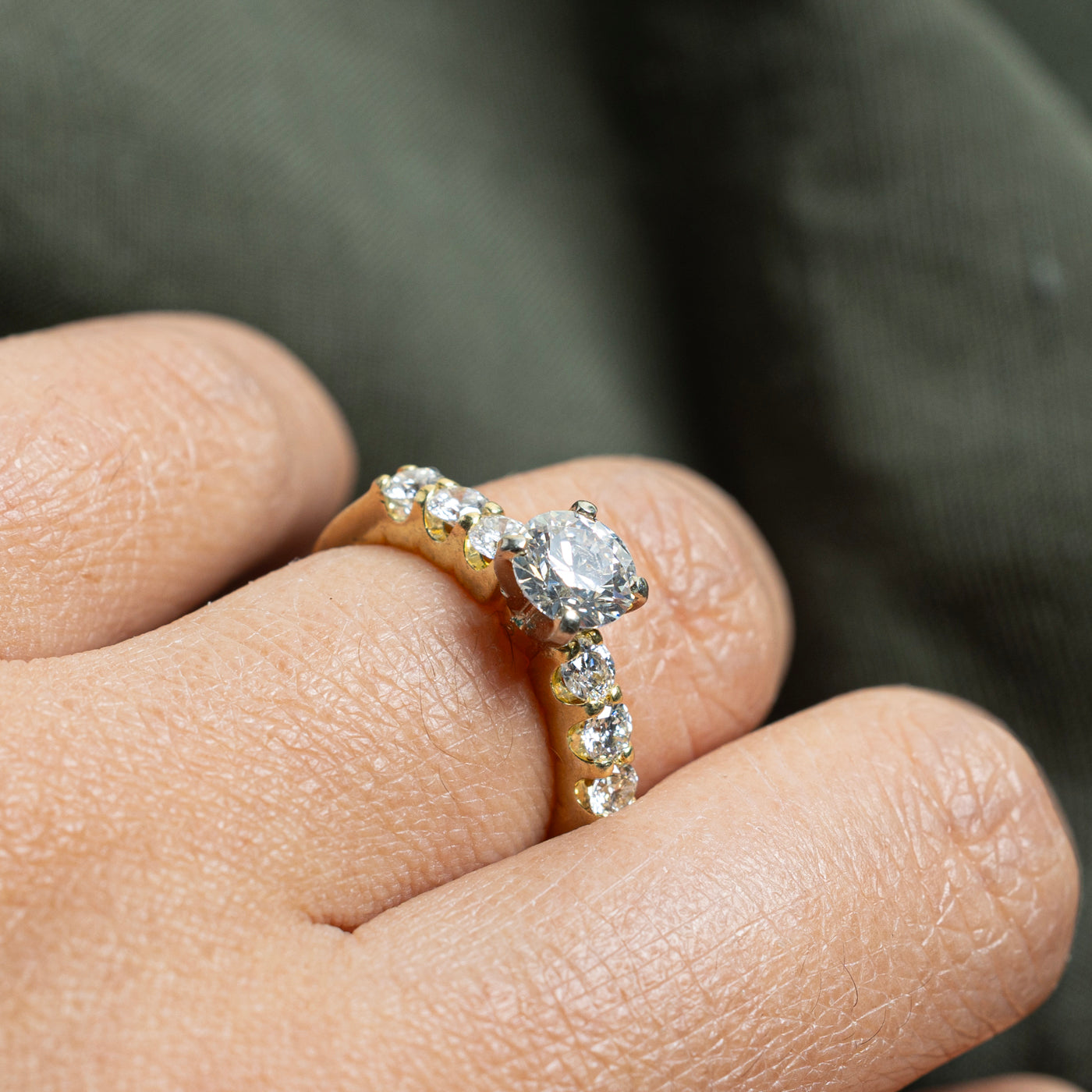 Round Brilliant Cut Diamond Accented Engagement Ring | 1.53ctw | SZ 6