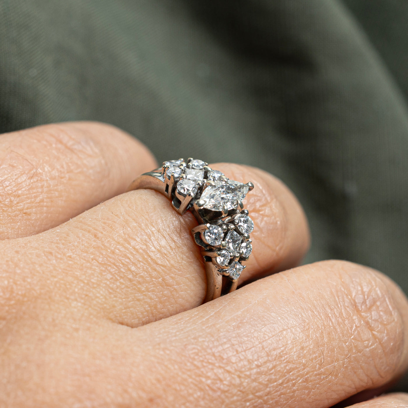 Marquise Cut Diamond Accented Engagement Ring | 1.10ctw | SZ 6.25