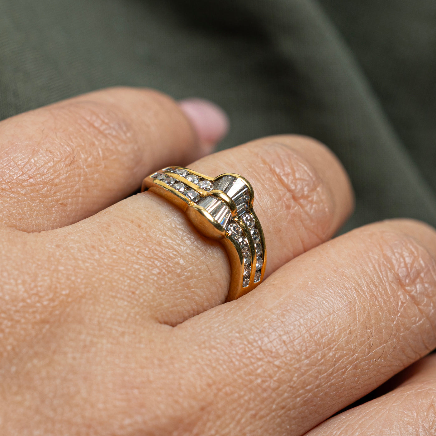 Channel Set Diamond Wave Ring | 0.81ctw | SZ 6.5