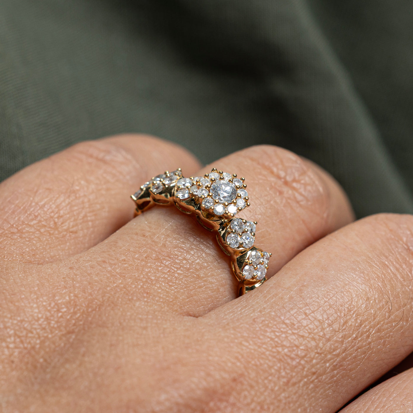 Bague sertie d'un halo de diamants | 1,00 ct | Taille 7