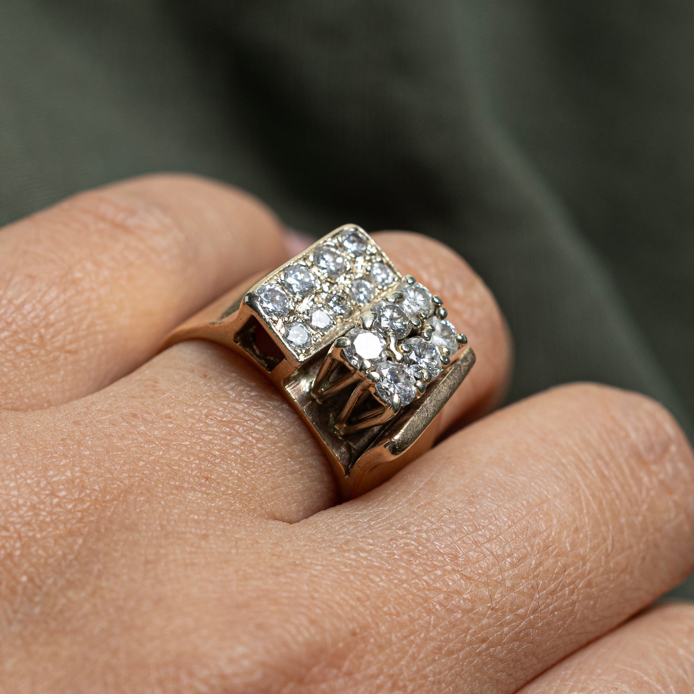 14K Diamond Cluster Cocktail Ring | 1.62ctw | SZ 7.5