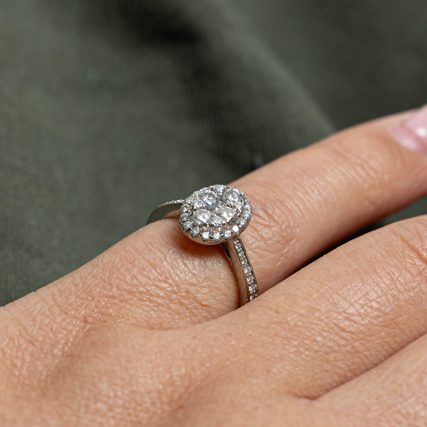 Oval Diamond Cluster Ring | 0.74ctw | SZ 3.75