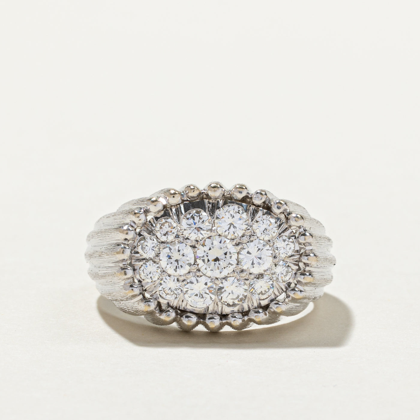 Diamond Oval Cluster Cocktail Ring | 1.25ctw | SZ 8