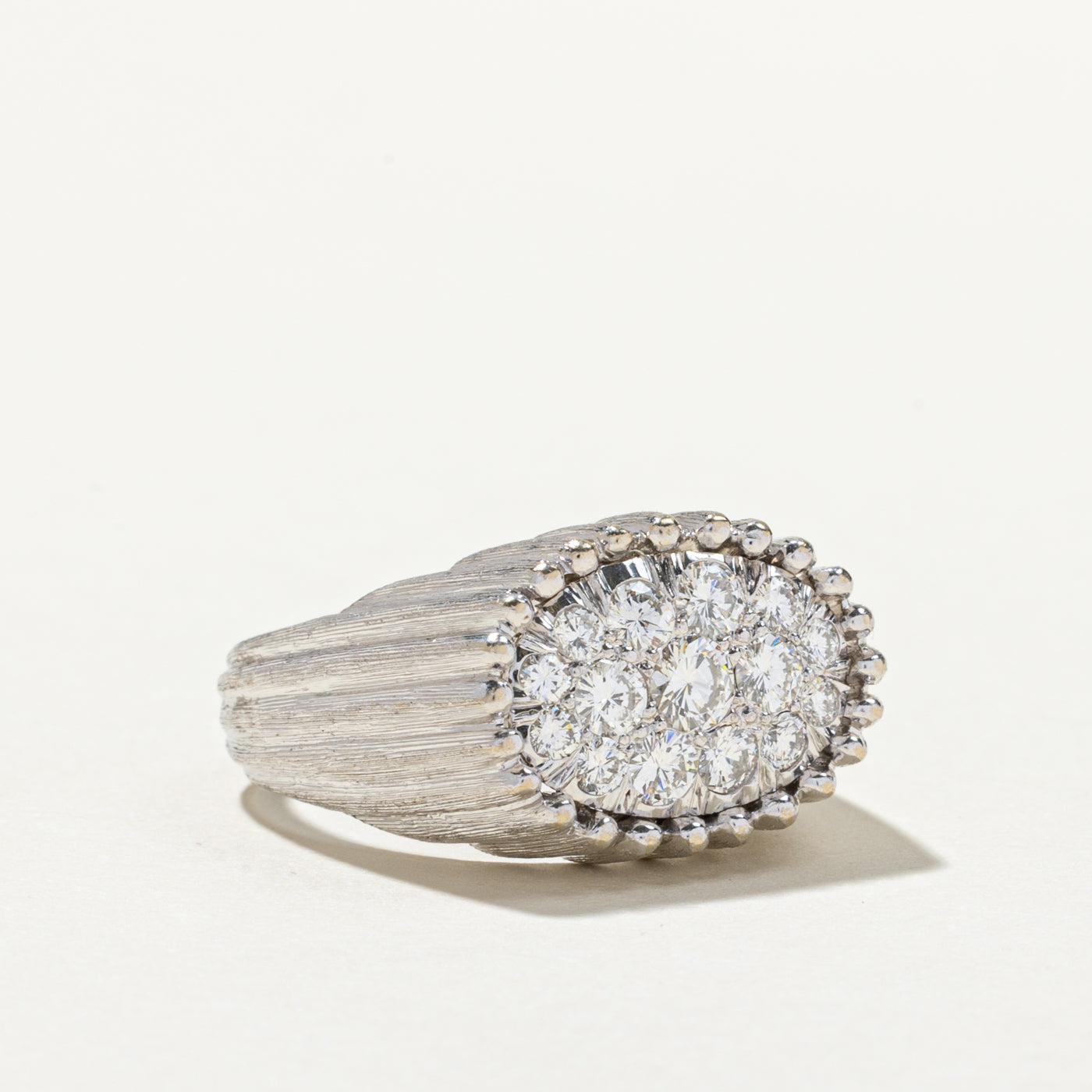 Diamond Oval Cluster Cocktail Ring | 1.25ctw | SZ 8