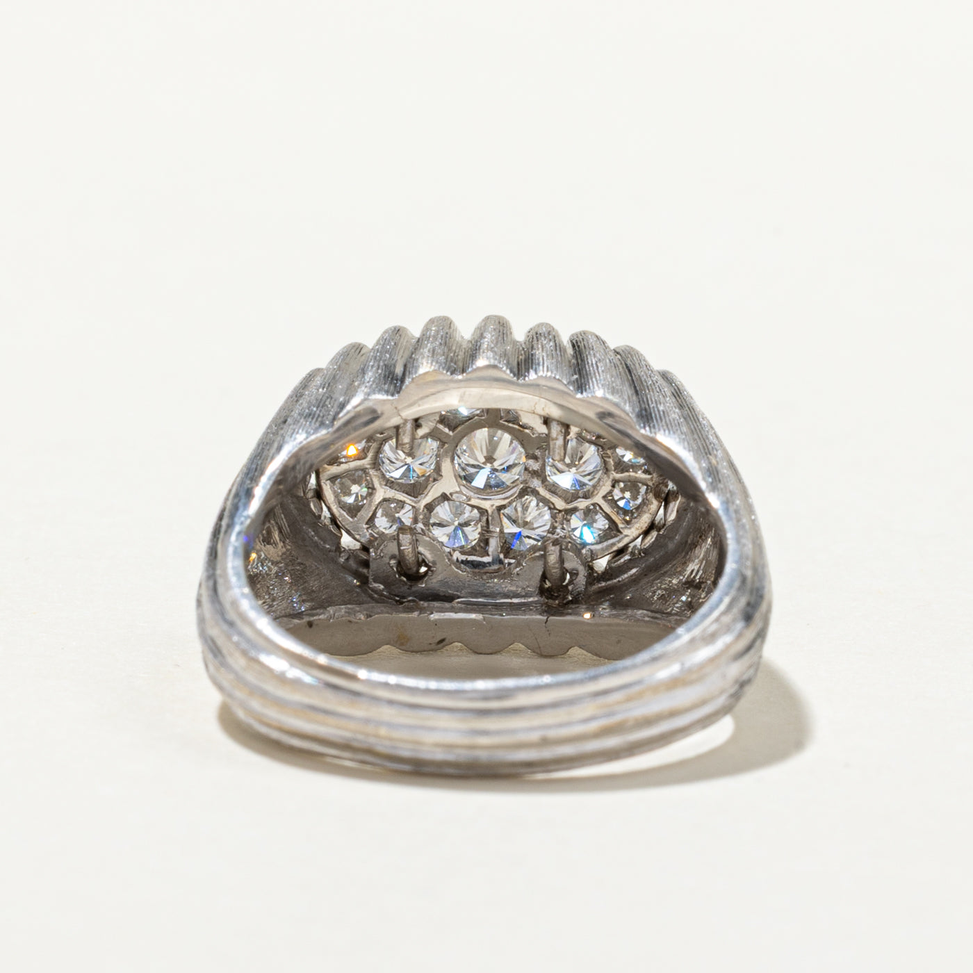 Diamond Oval Cluster Cocktail Ring | 1.25ctw | SZ 8