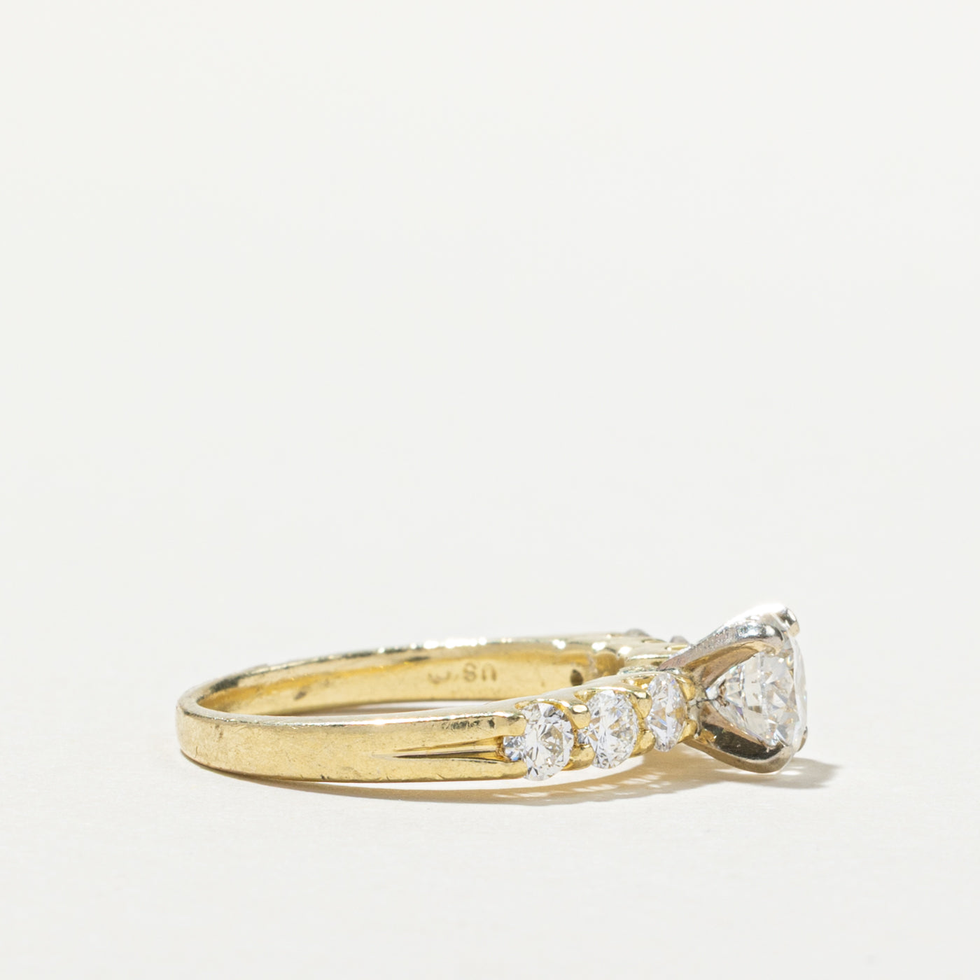Round Brilliant Cut Diamond Accented Engagement Ring | 1.53ctw | SZ 6
