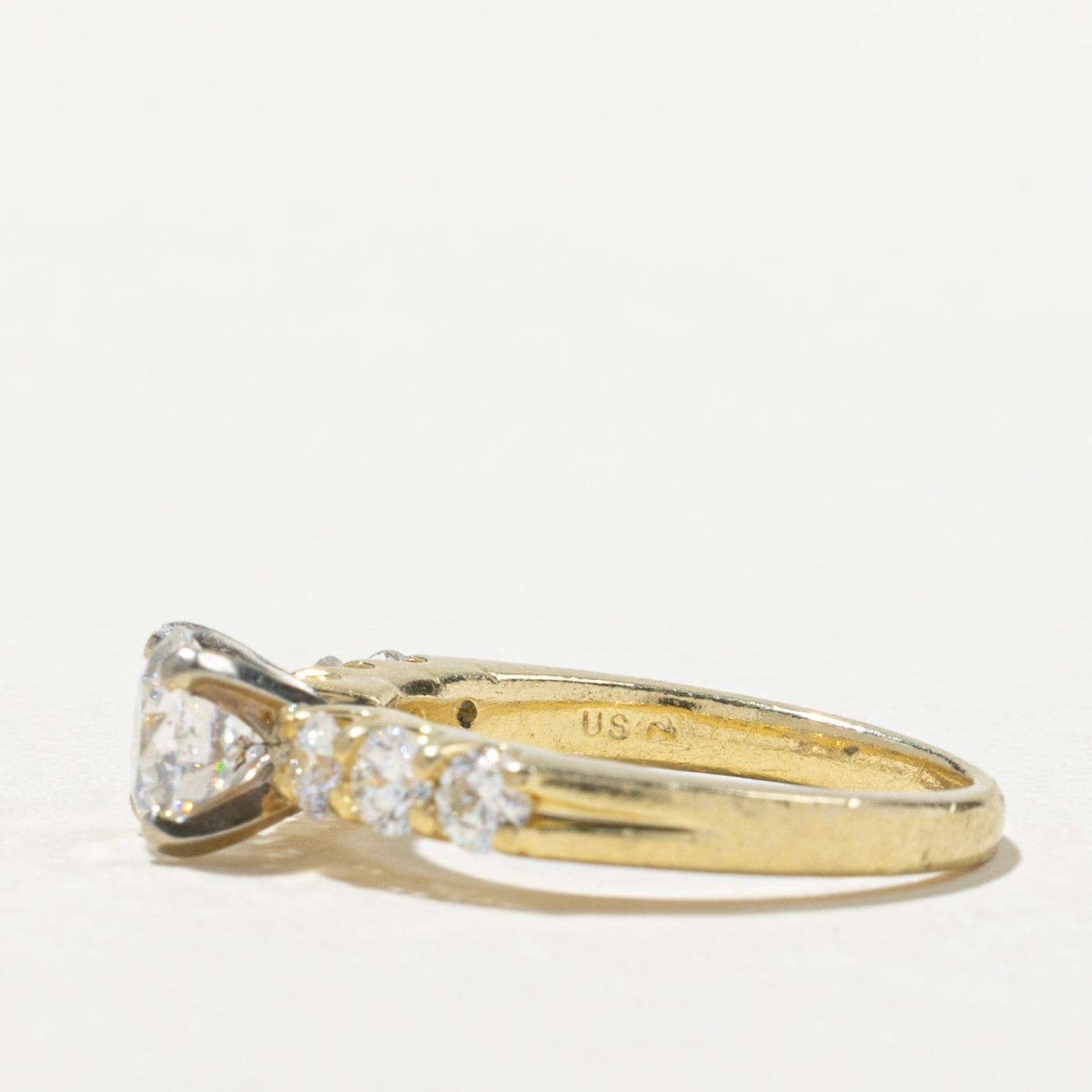 Round Brilliant Cut Diamond Accented Engagement Ring | 1.53ctw | SZ 6