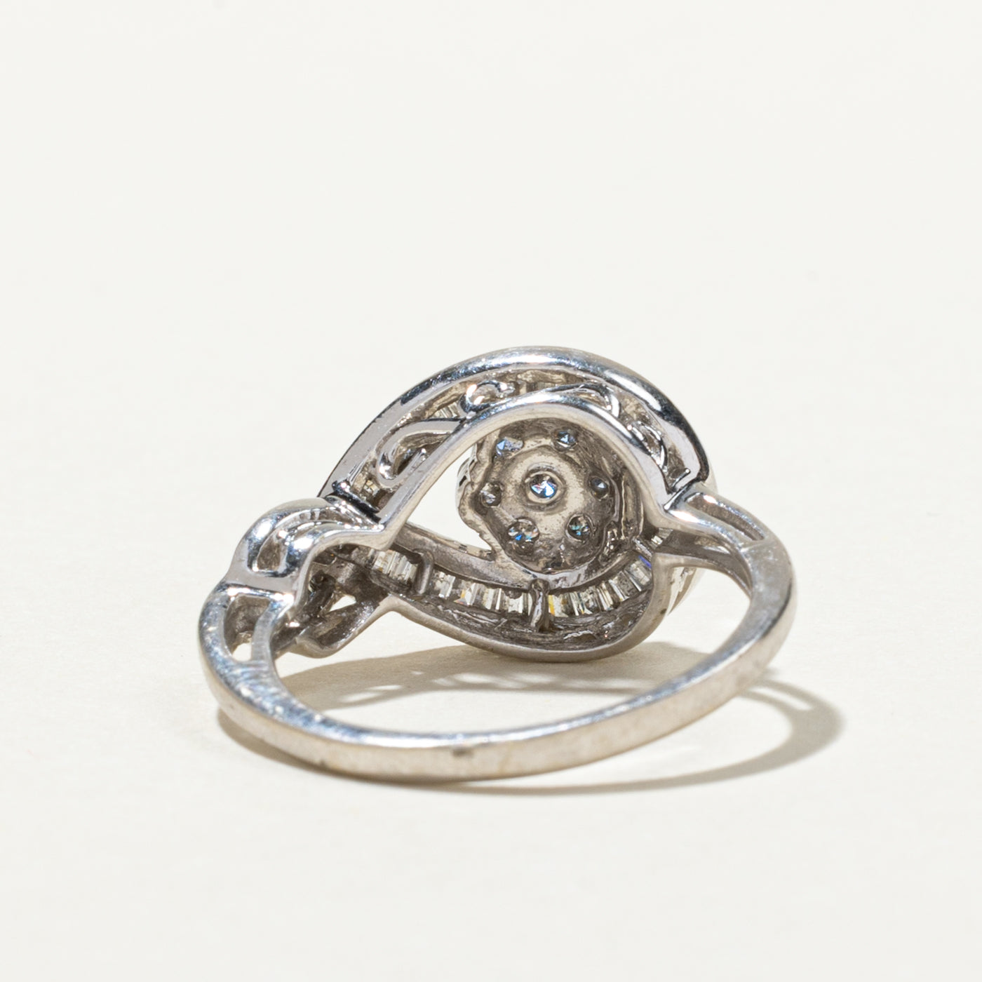 Diamond Cluster Cross Over Ring | 0.46ctw | SZ 5.75