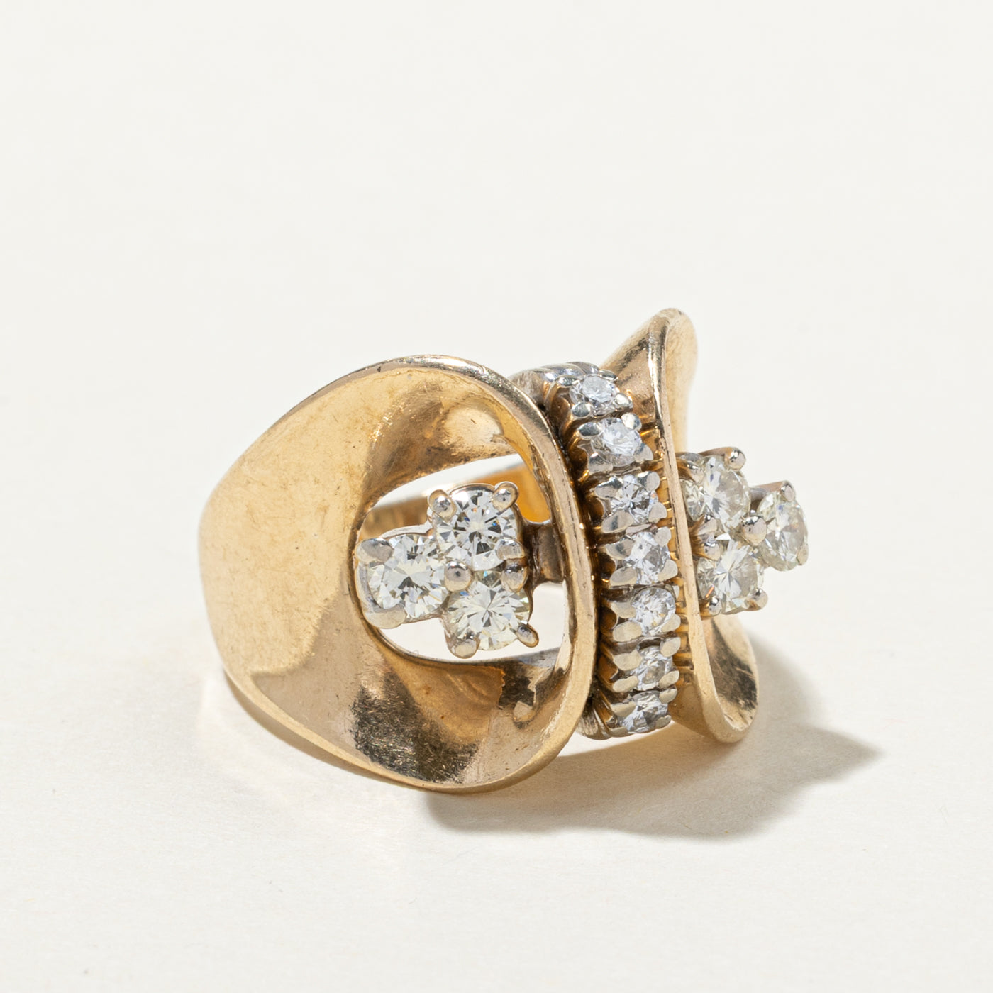Diamond Column Cocktail Ring | 0.80ctw | SZ 6.25