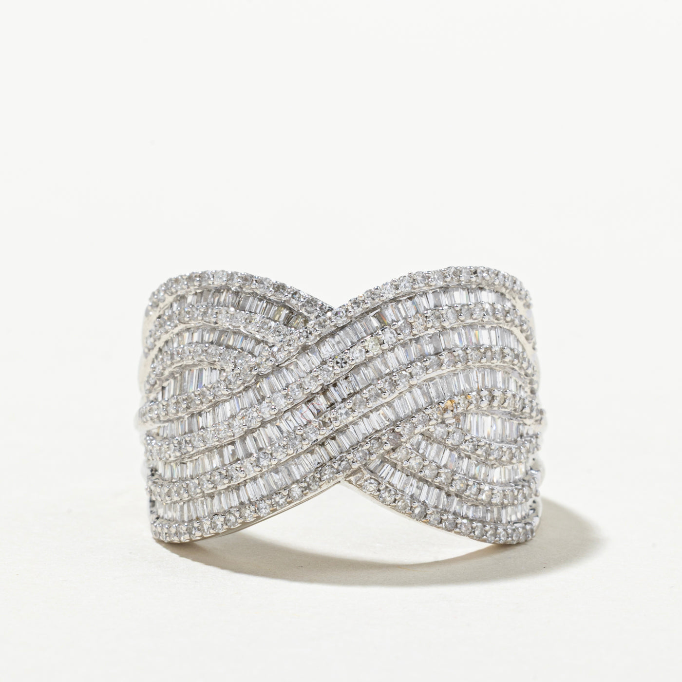 Mixed Cut Diamond Crossover Ring | 1.86ctw | SZ 9.75