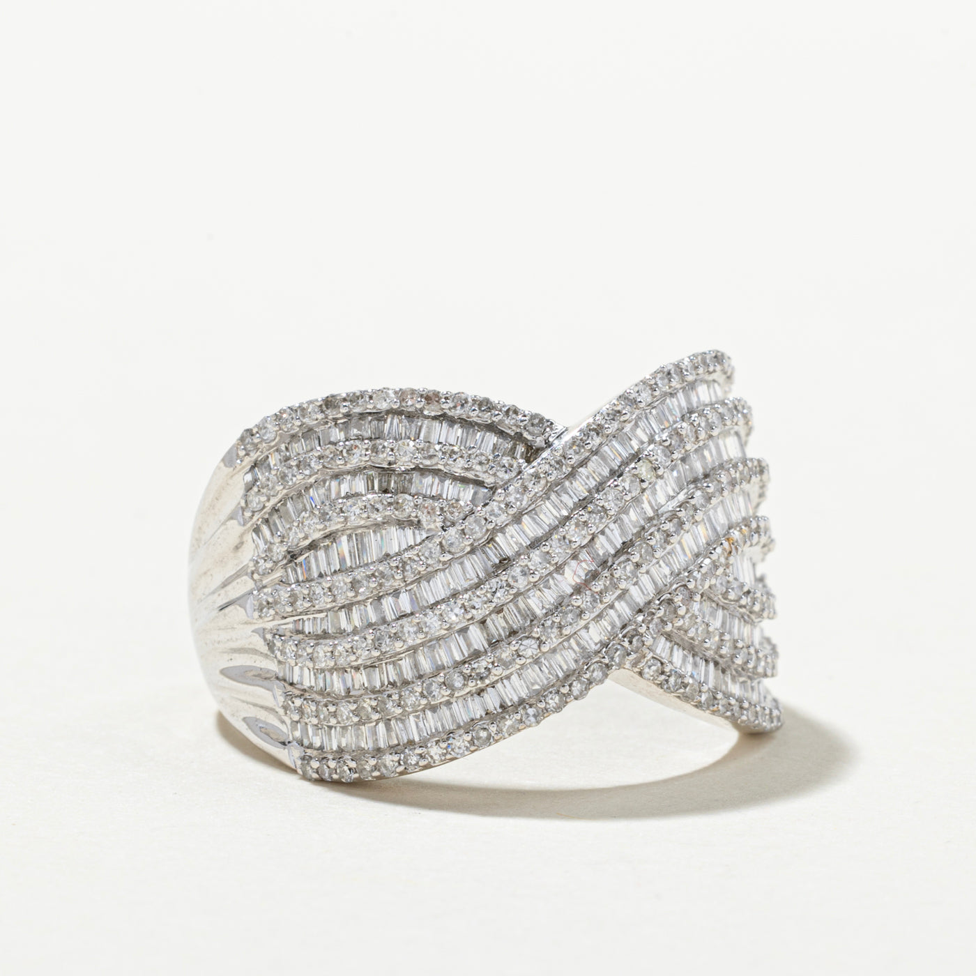 Mixed Cut Diamond Crossover Ring | 1.86ctw | SZ 9.75