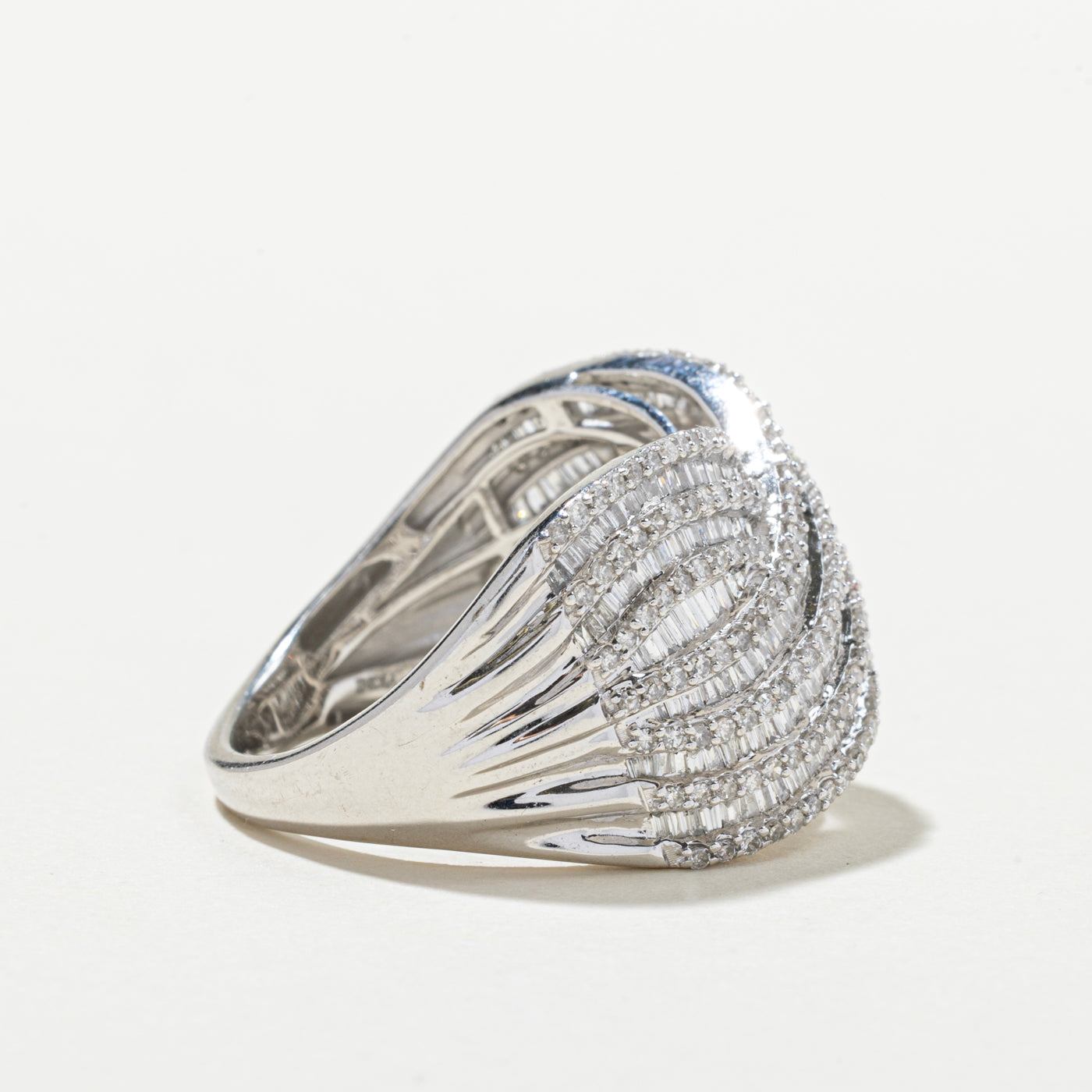 Mixed Cut Diamond Crossover Ring | 1.86ctw | SZ 9.75