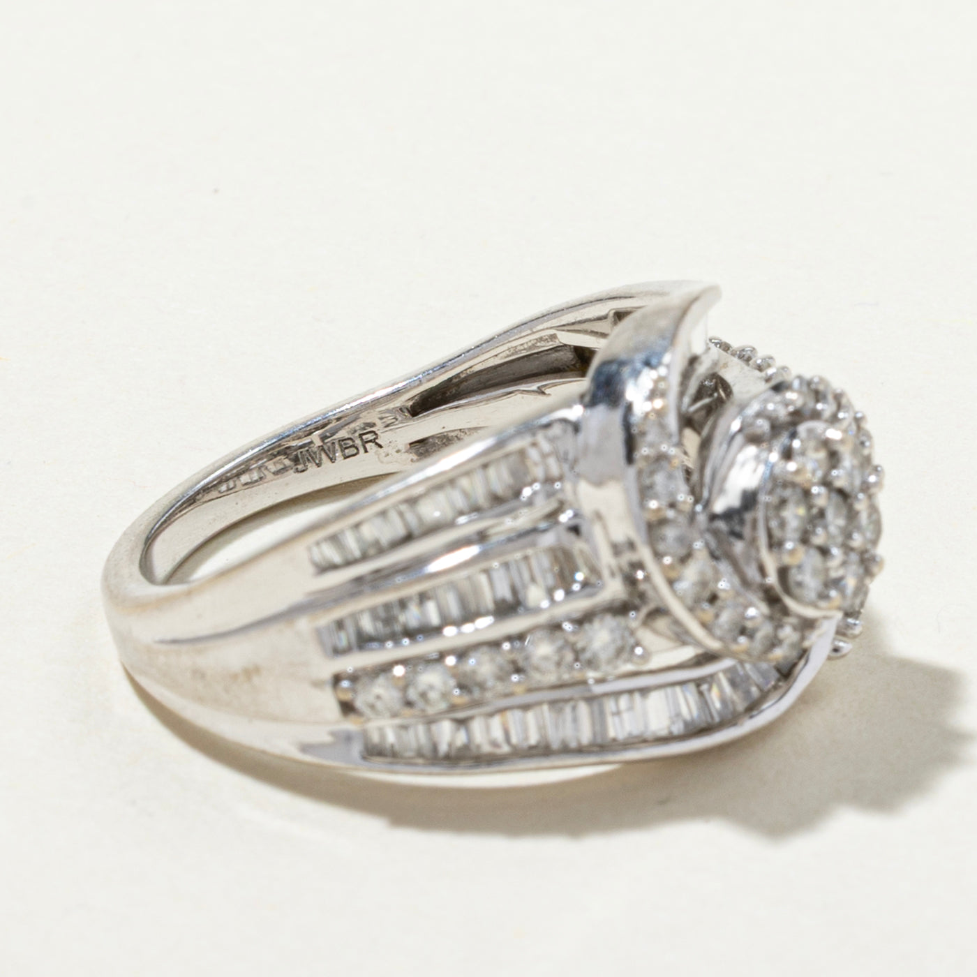 Diamond Cluster Bypass Cocktail Ring | 1.38ctw | SZ 7