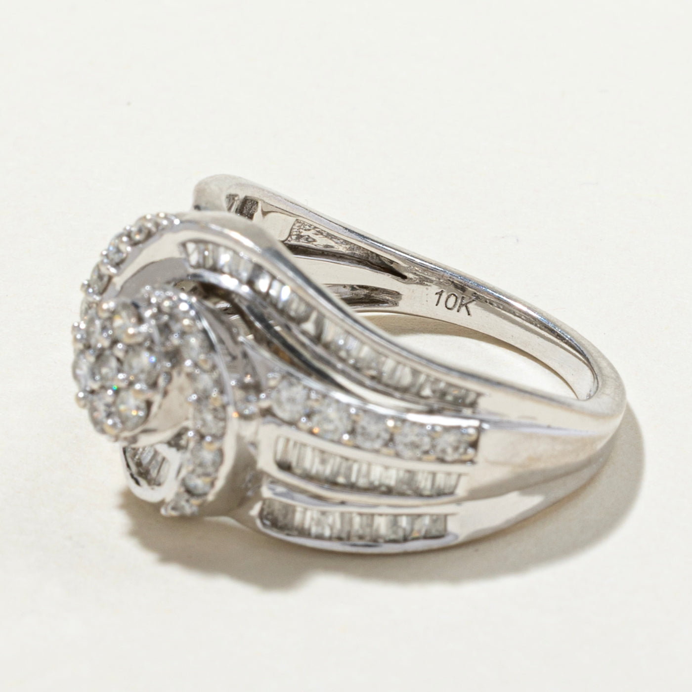 Diamond Cluster Bypass Cocktail Ring | 1.38ctw | SZ 7