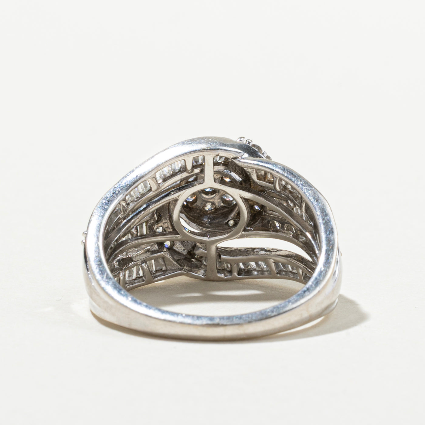 Diamond Cluster Bypass Cocktail Ring | 1.38ctw | SZ 7