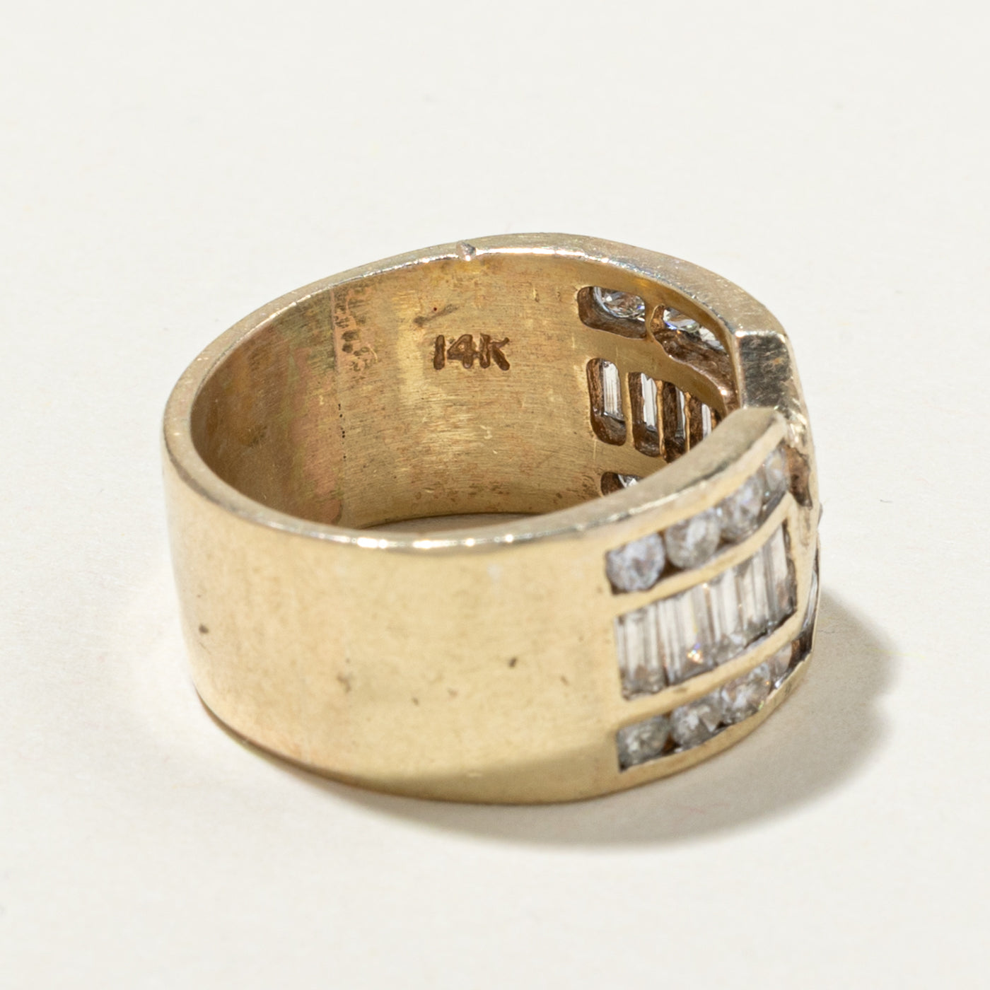 Channel Set Multi Row Diamond X Ring | 1.33ctw | SZ 6