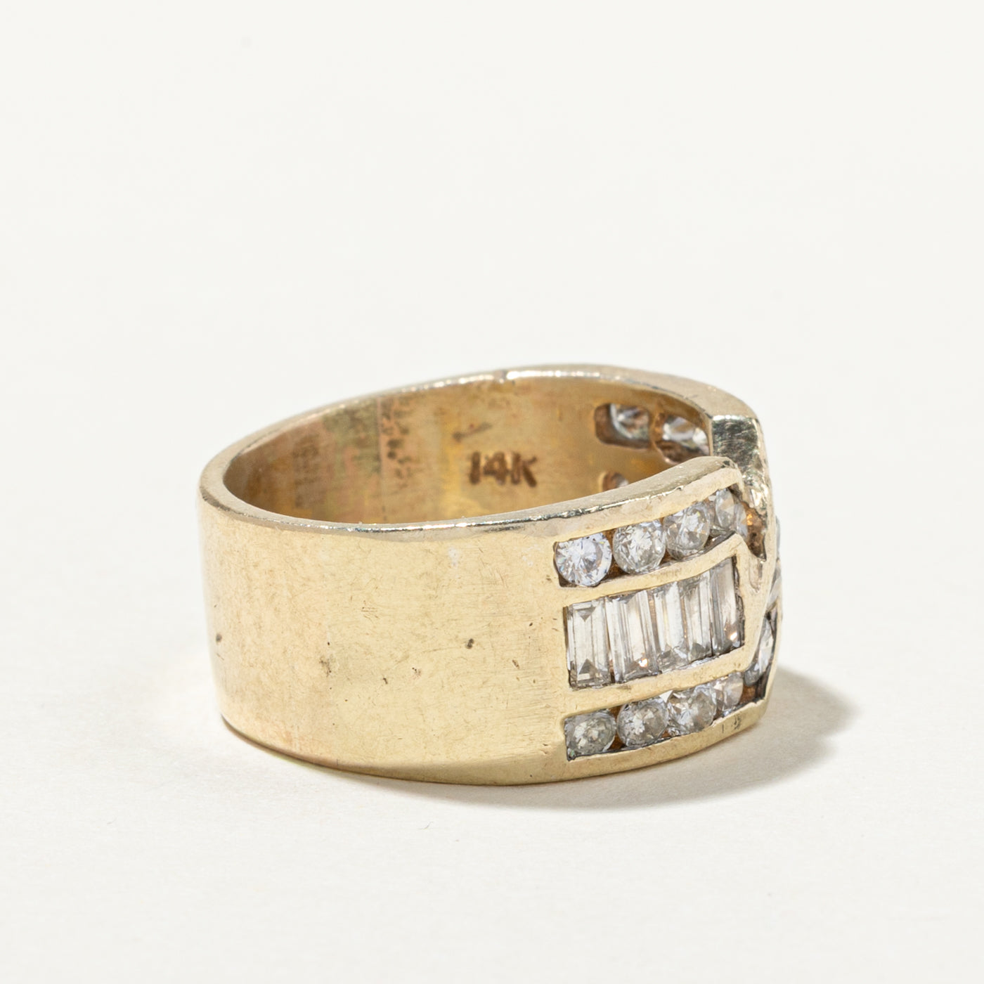 Channel Set Multi Row Diamond X Ring | 1.33ctw | SZ 6