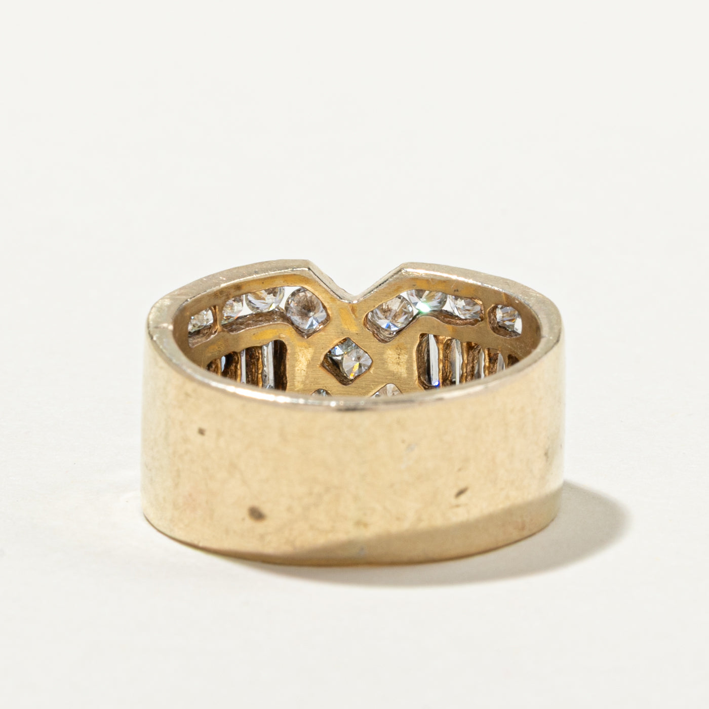 Channel Set Multi Row Diamond X Ring | 1.33ctw | SZ 6
