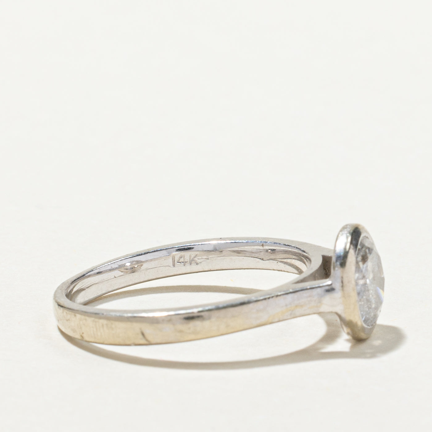 Solitaire Bezel Set Diamond Engagement Ring | 1.11ct I3 H/I | SZ 7.5