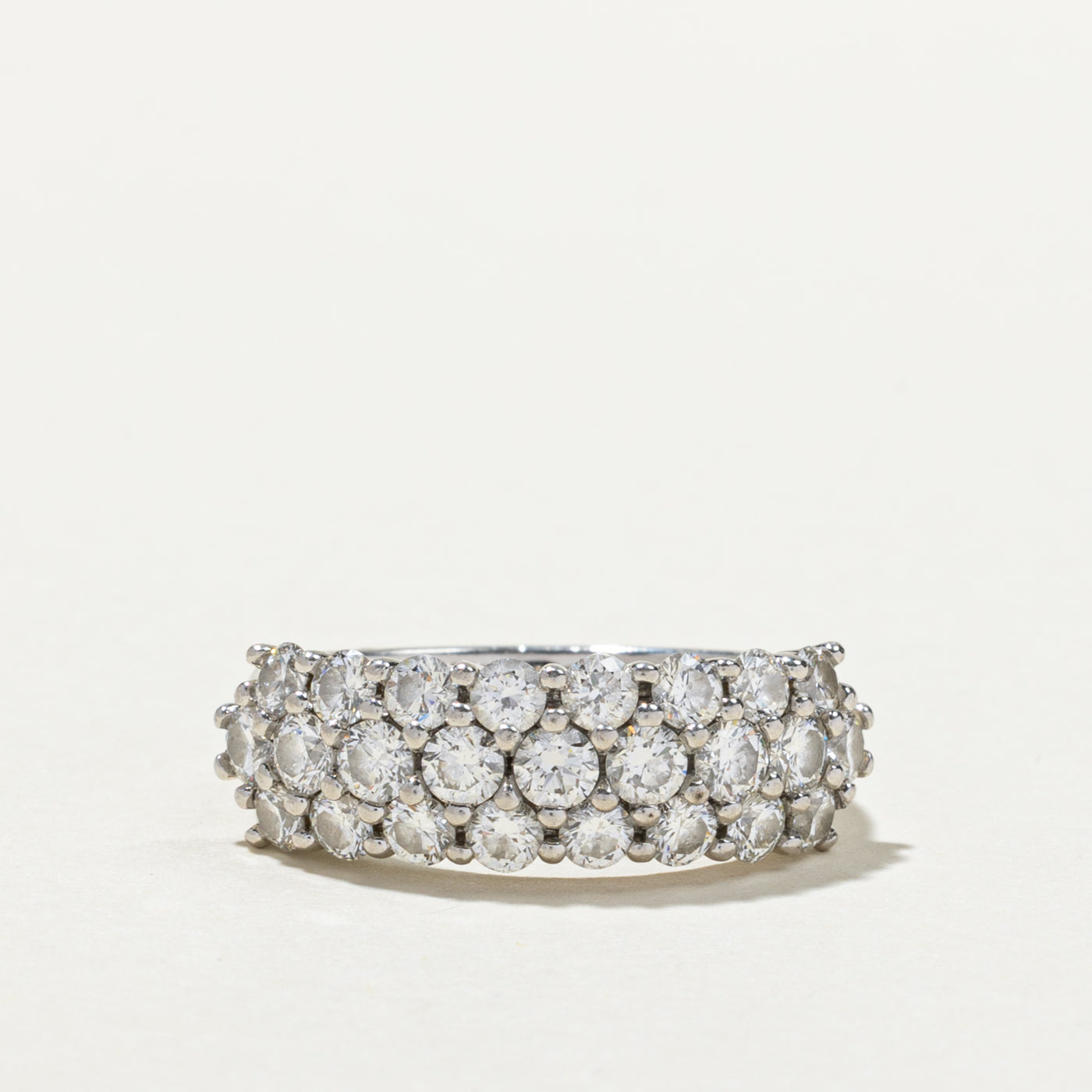 Pavé Set Triple Row Diamond Ring | 2.15ctw | SZ 6.75