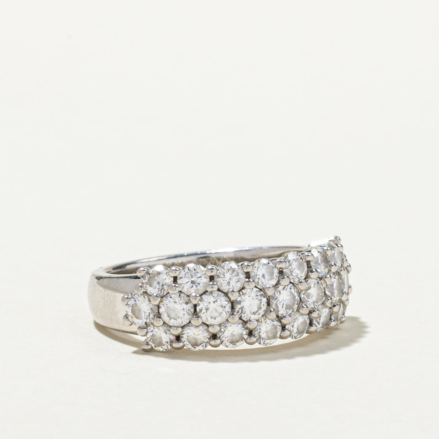 Pavé Set Triple Row Diamond Ring | 2.15ctw | SZ 6.75