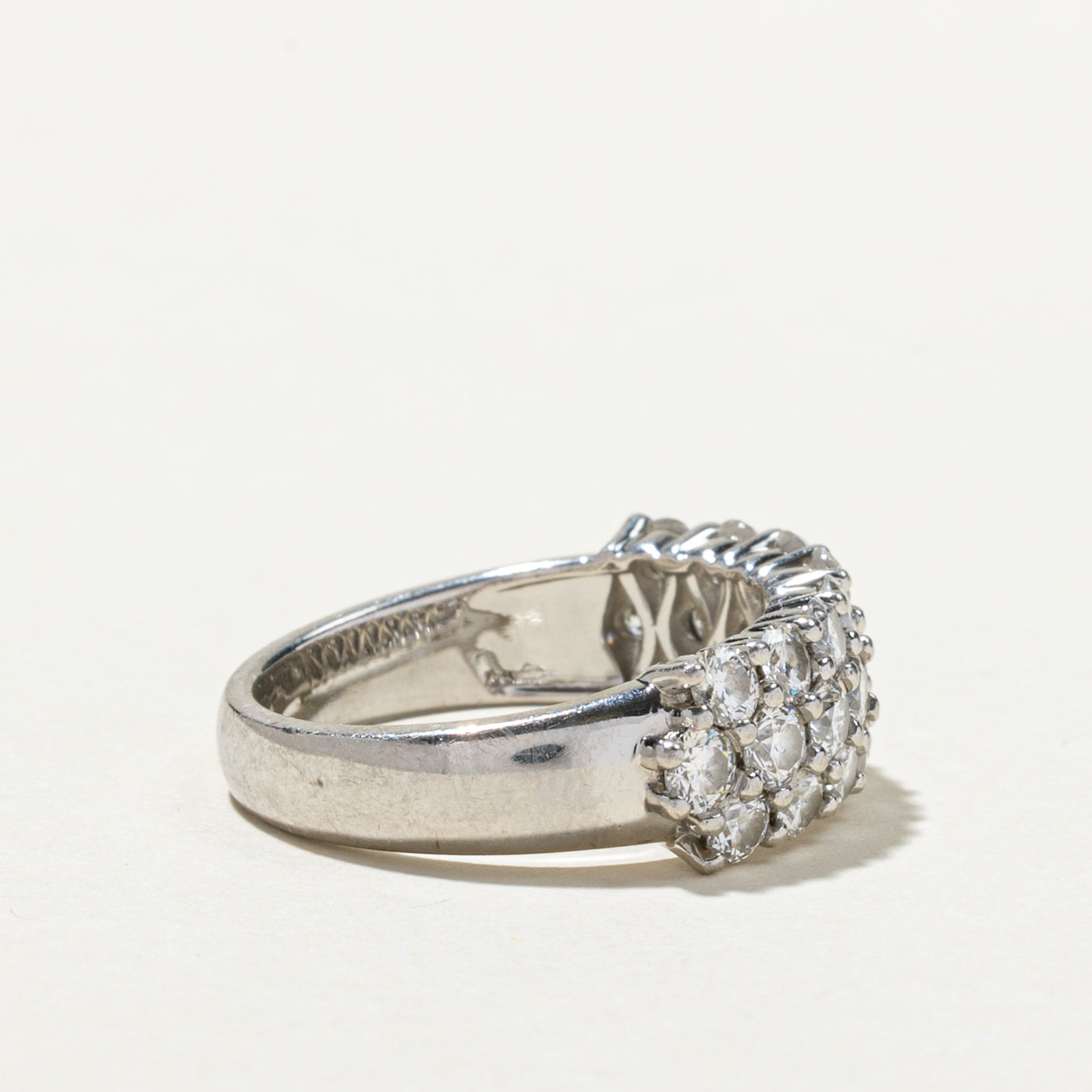 Pavé Set Triple Row Diamond Ring | 2.15ctw | SZ 6.75
