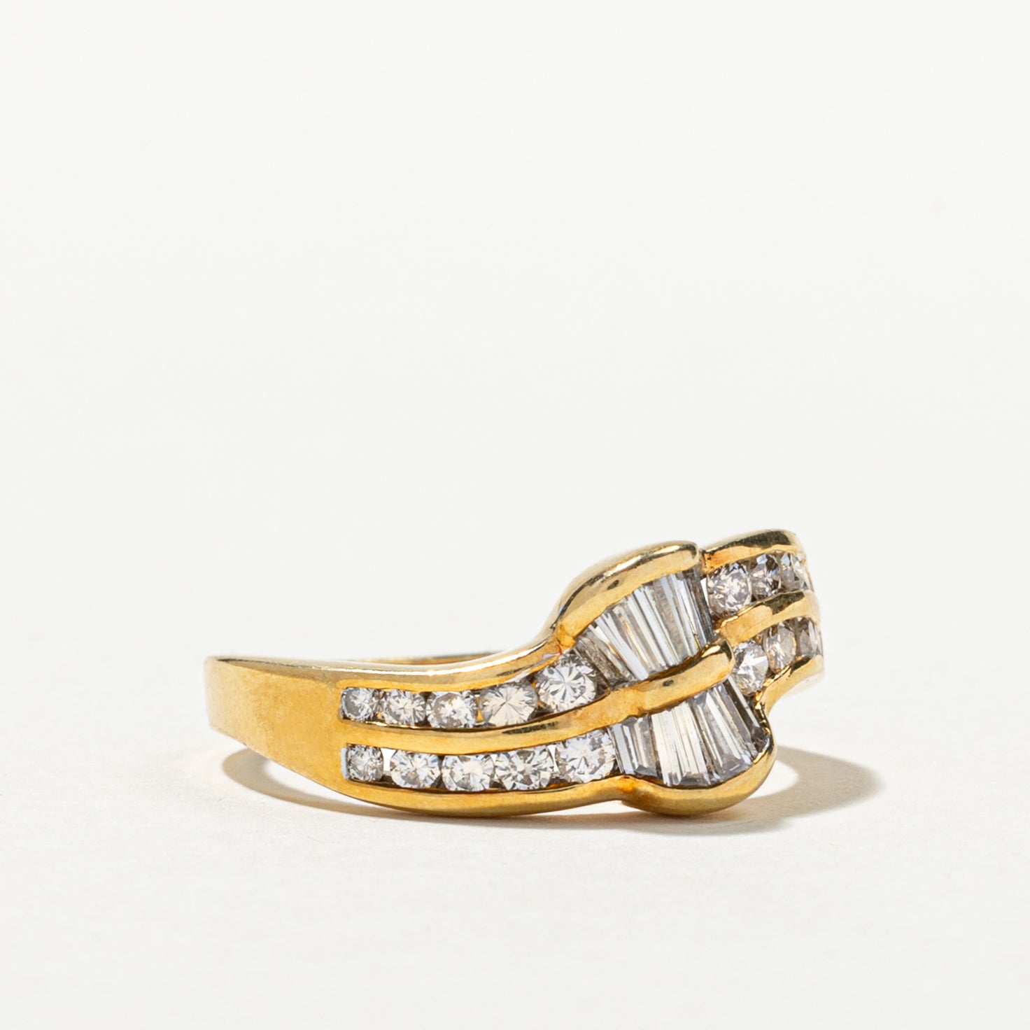 Channel Set Diamond Wave Ring | 0.81ctw | SZ 6.5