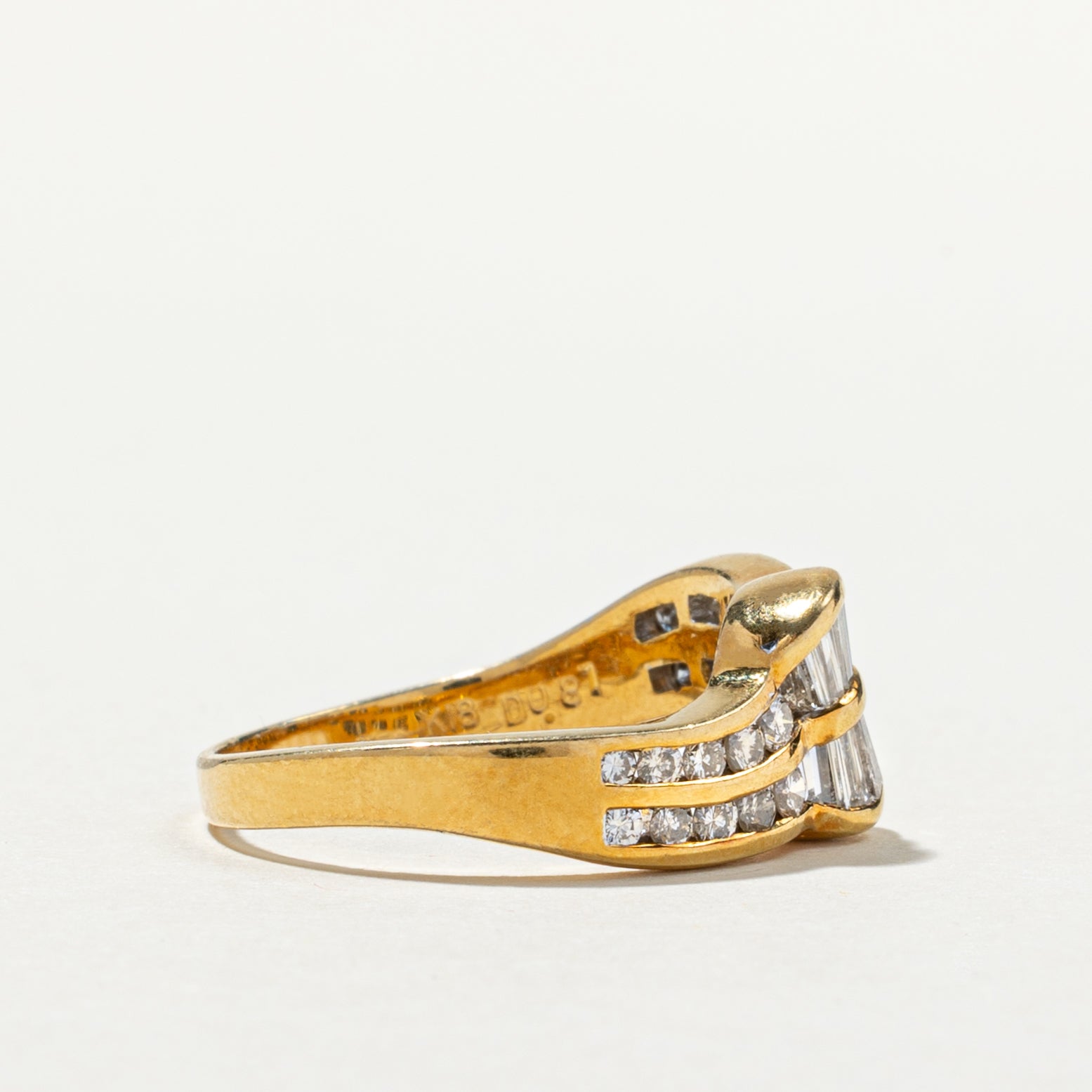 Channel Set Diamond Wave Ring | 0.81ctw | SZ 6.5