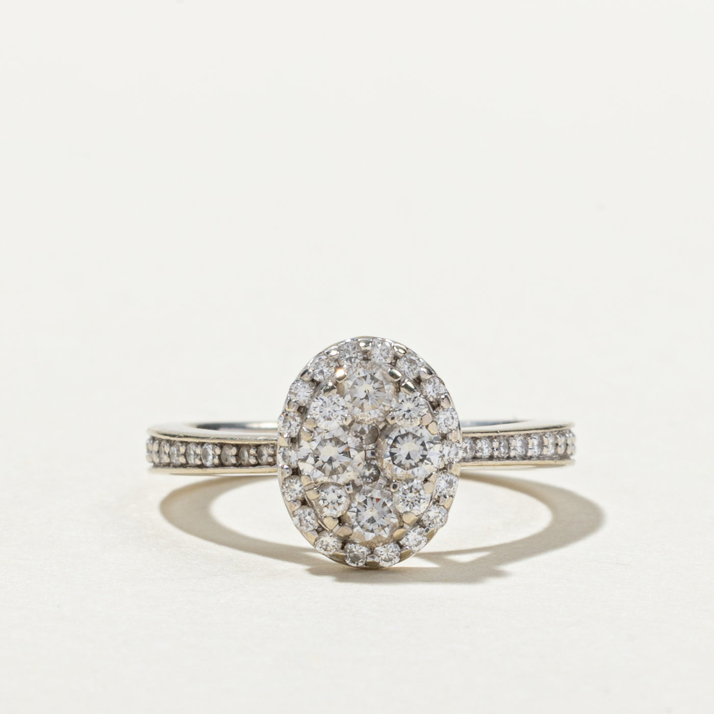 Oval Diamond Cluster Ring | 0.74ctw | SZ 3.75