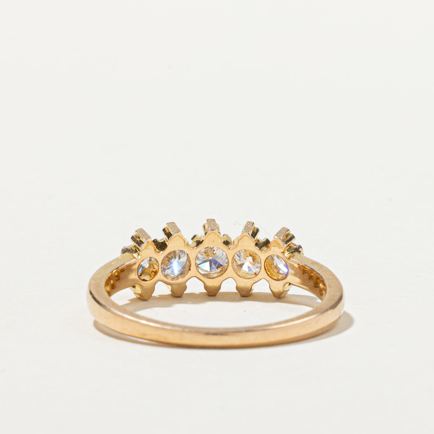 10k Rose Gold Five Stone Diamond Ring | 0.75ctw | SZ 9.5
