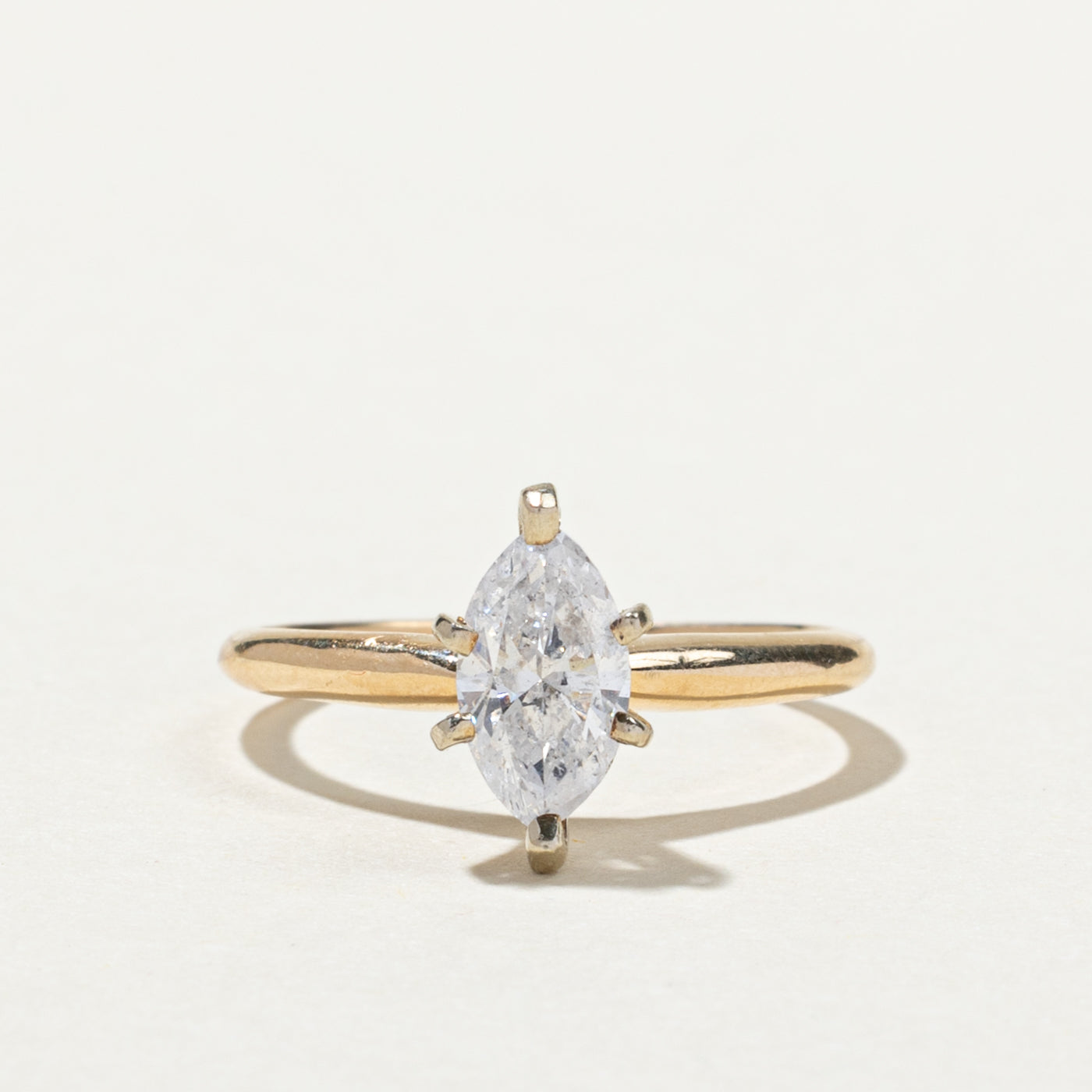 Bague de fiançailles solitaire en diamant taille marquise | 0,89 ct | Taille 6