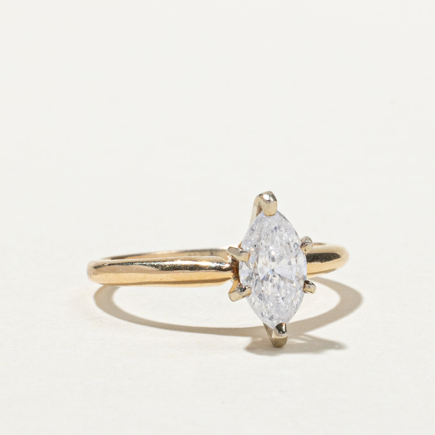 Bague de fiançailles solitaire en diamant taille marquise | 0,89 ct | Taille 6