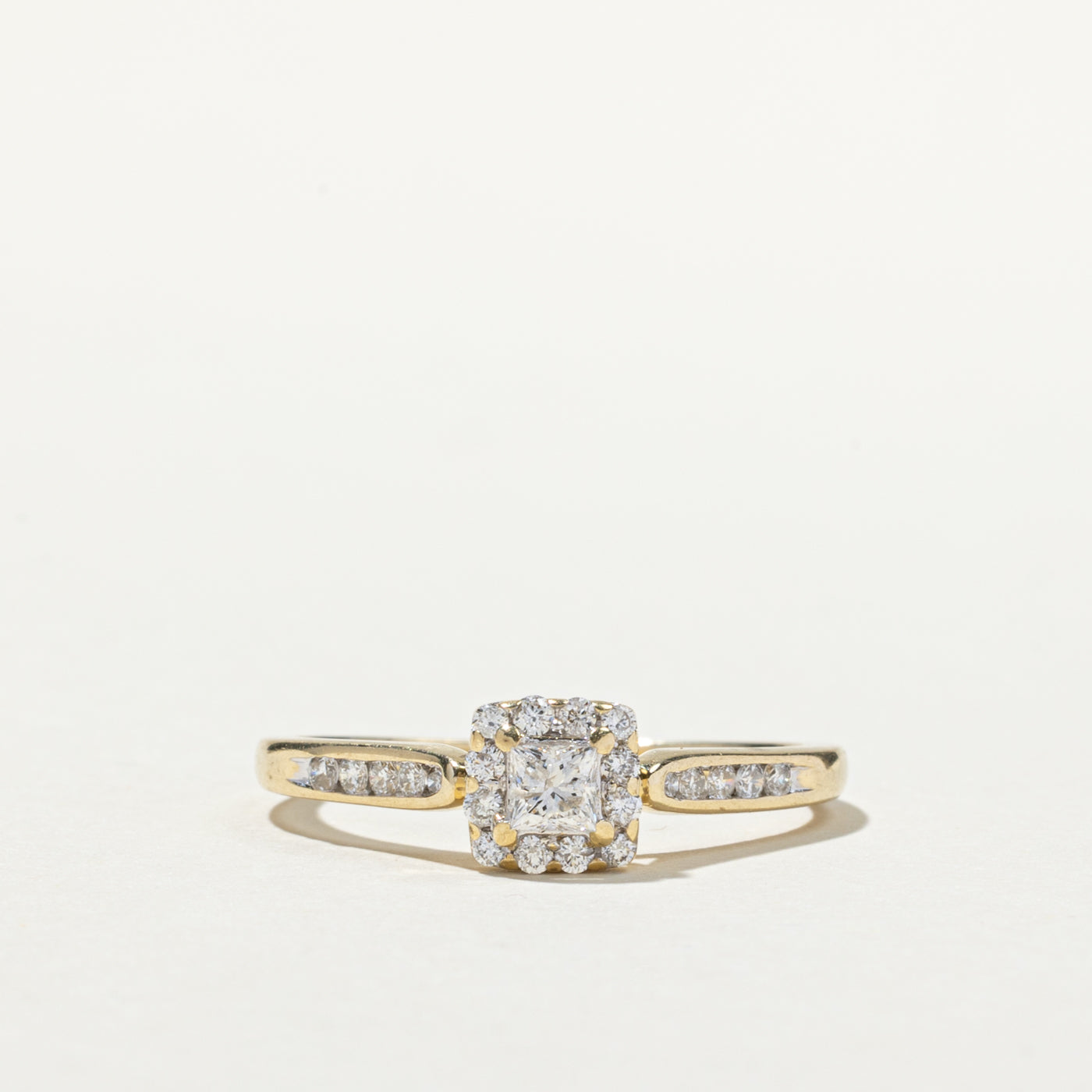 Princess Cut Diamond Halo Ring | 0.51ctw | SZ 9.25