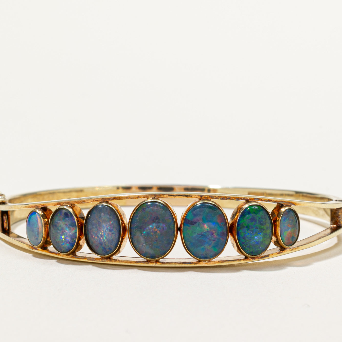 Vintage Opal Doublet Hinged Bracelet | 8.50ctw | 6.5"