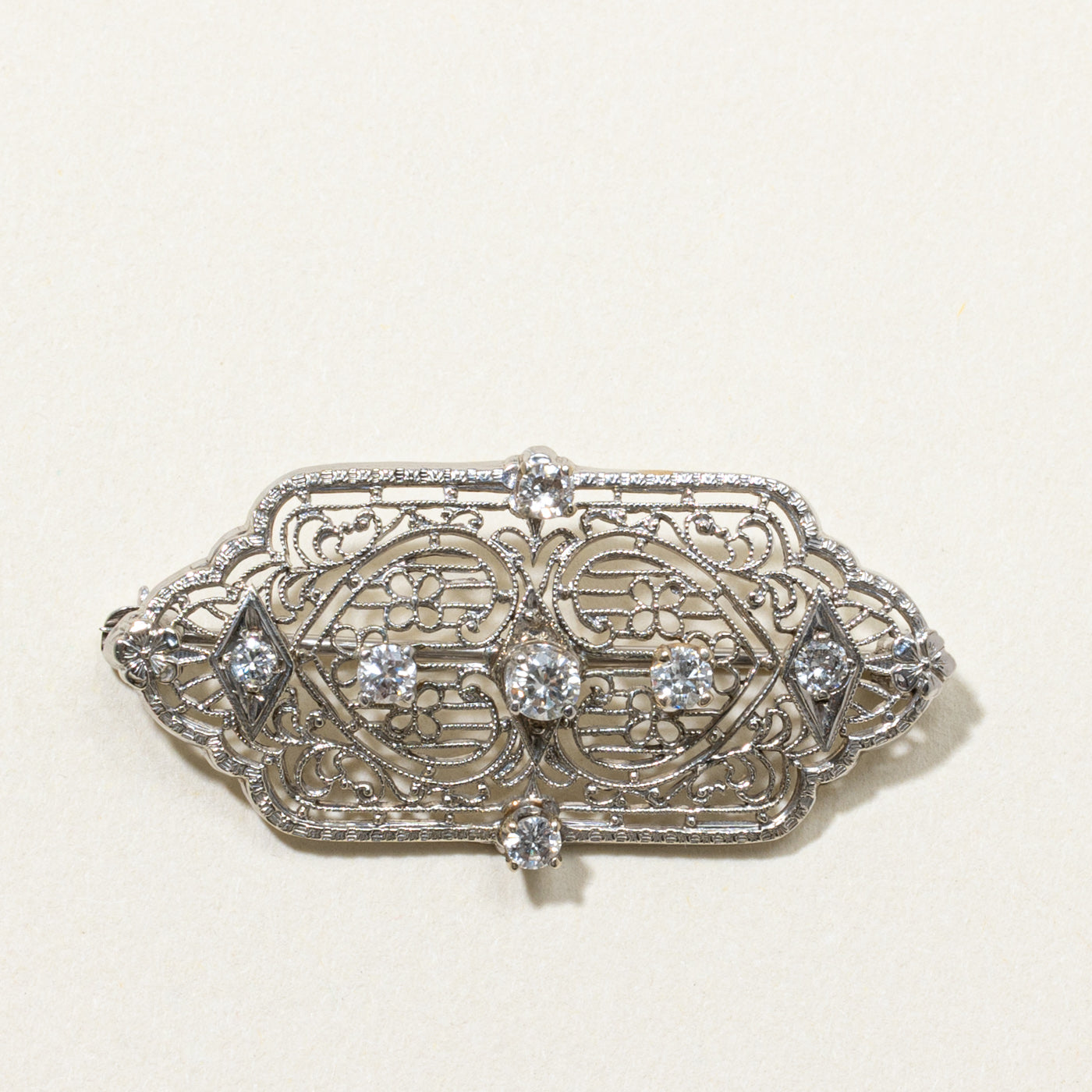 Vintage Style Diamond Brooch | 0.35ctw